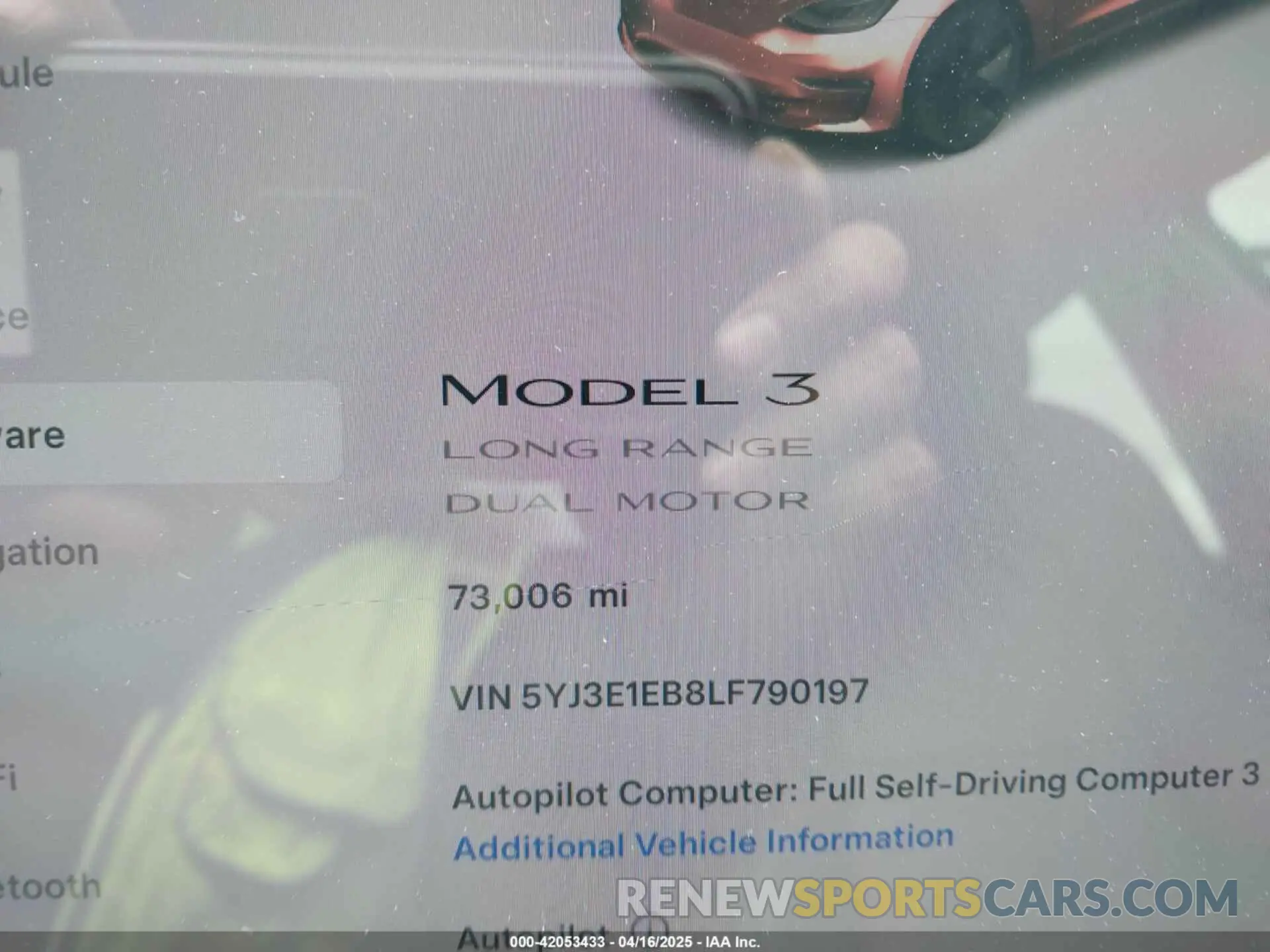 7 Photograph of a damaged car 5YJ3E1EB8LF790197 TESLA MODEL 3 2020