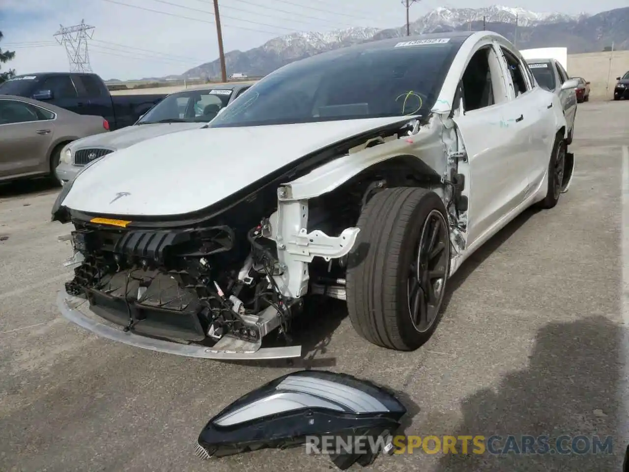 2 Photograph of a damaged car 5YJ3E1EB9LF650160 TESLA MODEL 3 2020