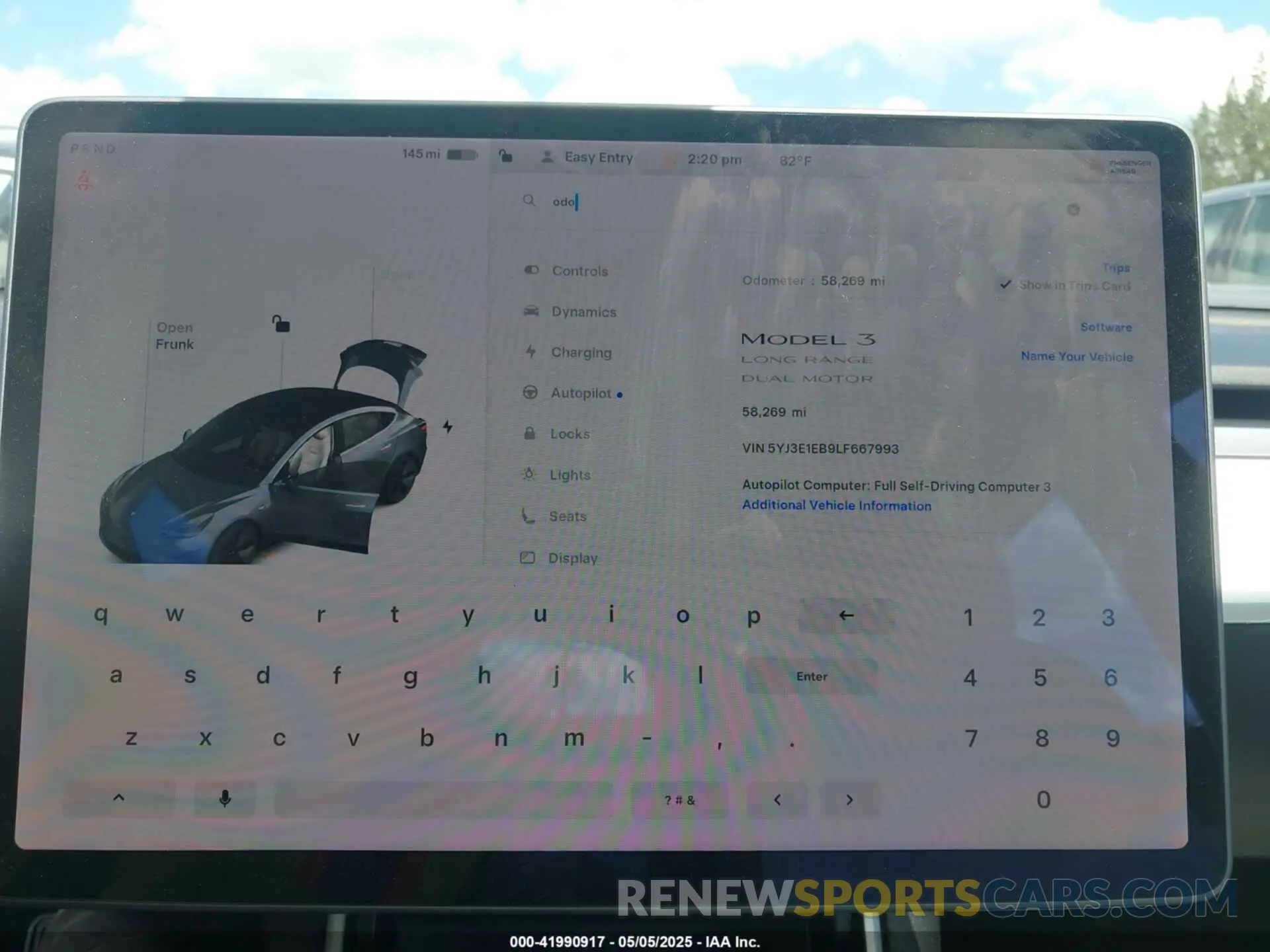 7 Photograph of a damaged car 5YJ3E1EB9LF667993 TESLA MODEL 3 2020