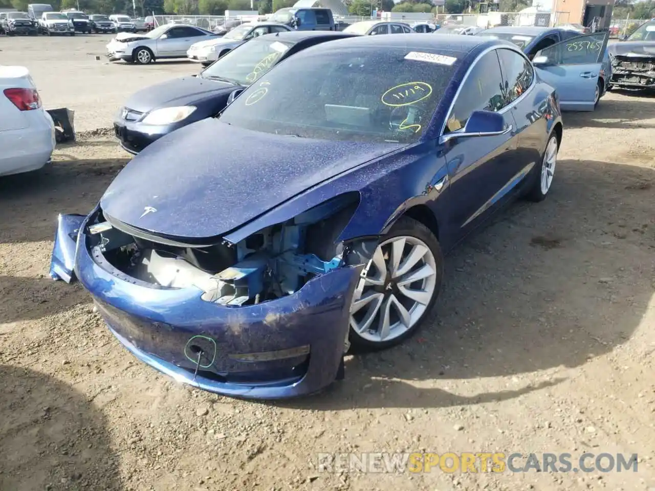 2 Photograph of a damaged car 5YJ3E1EB9LF769651 TESLA MODEL 3 2020