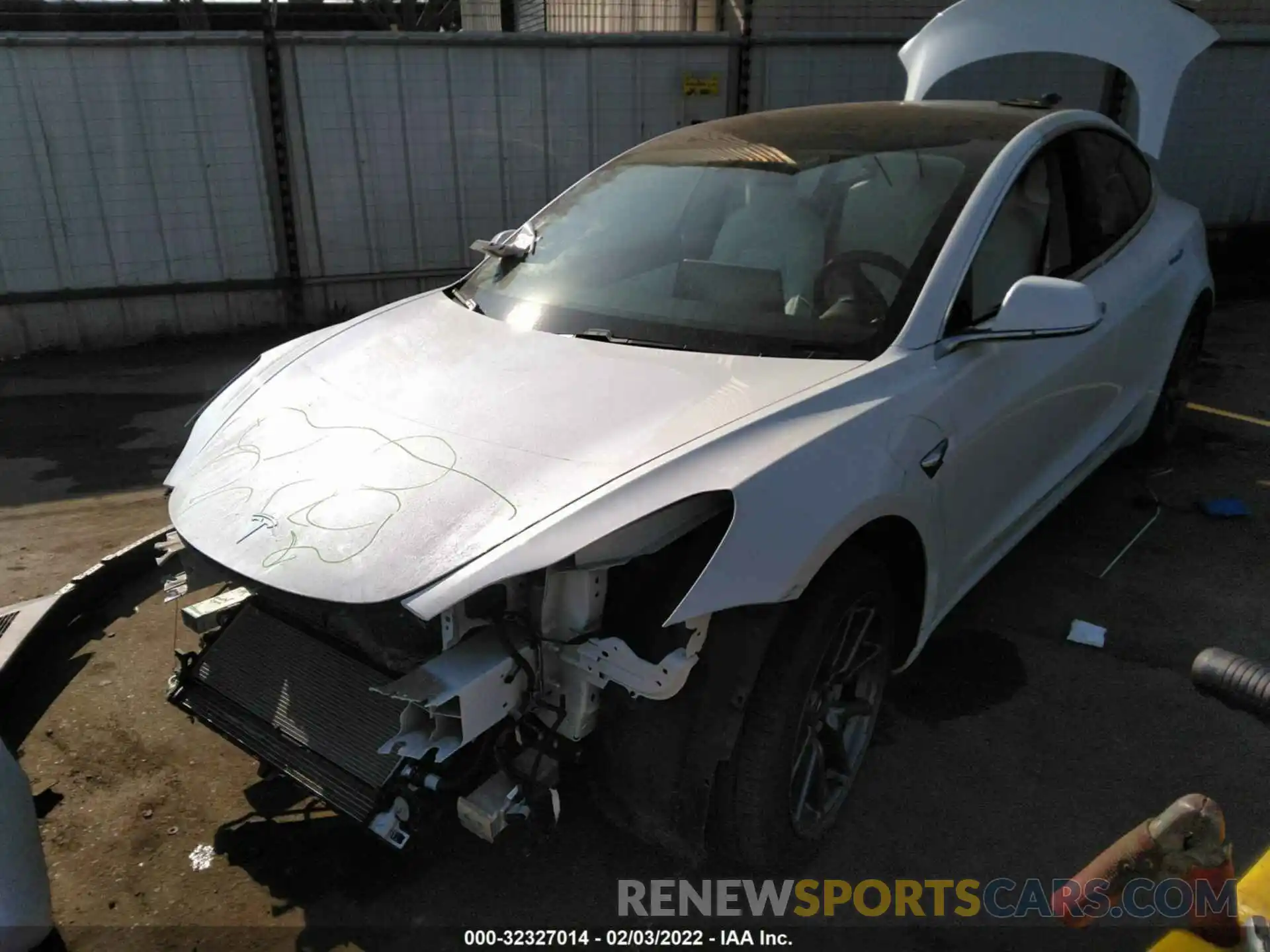 2 Photograph of a damaged car 5YJ3E1EBXLF606927 TESLA MODEL 3 2020