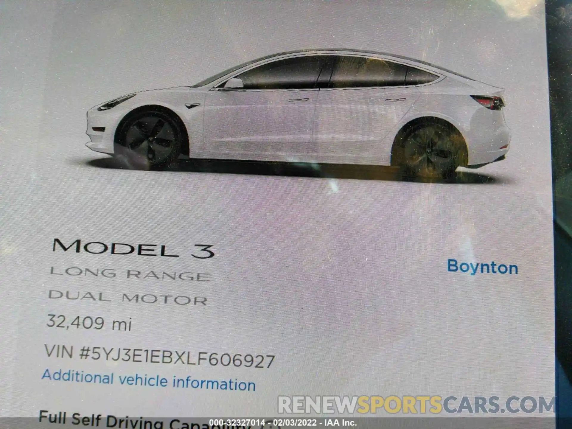 7 Photograph of a damaged car 5YJ3E1EBXLF606927 TESLA MODEL 3 2020