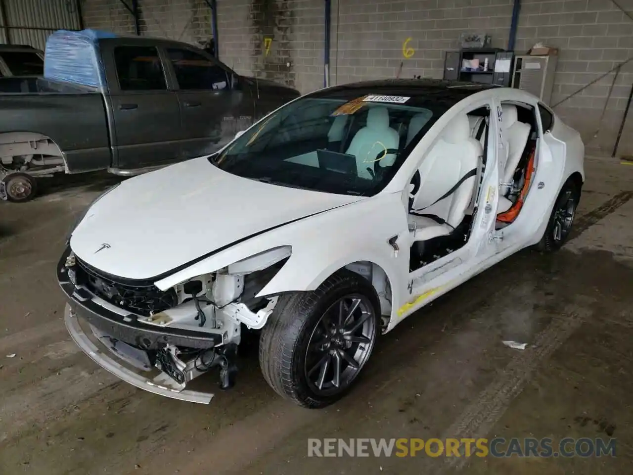 2 Photograph of a damaged car 5YJ3E1EBXLF607043 TESLA MODEL 3 2020