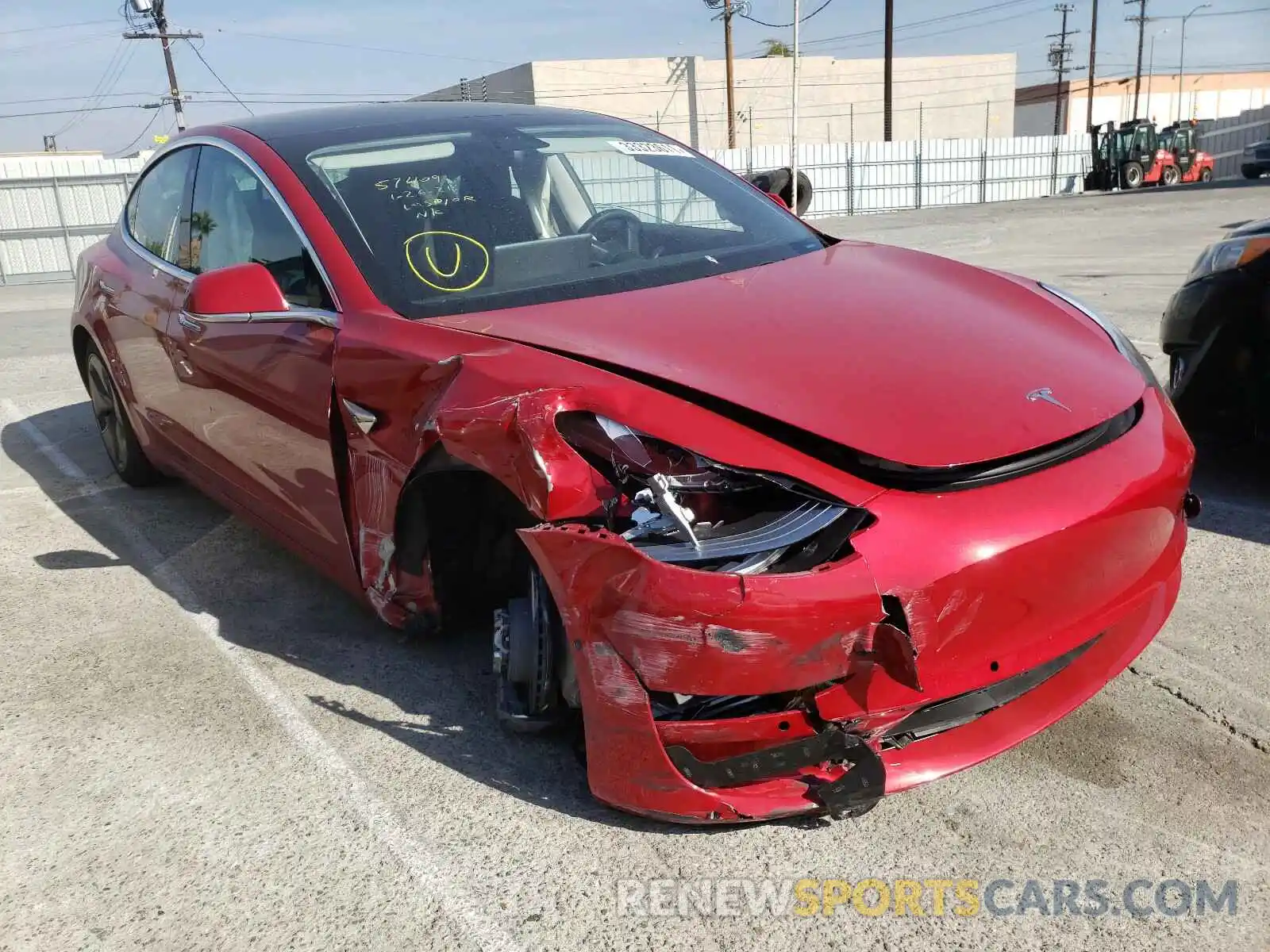 1 Photograph of a damaged car 5YJ3E1EBXLF635795 TESLA MODEL 3 2020