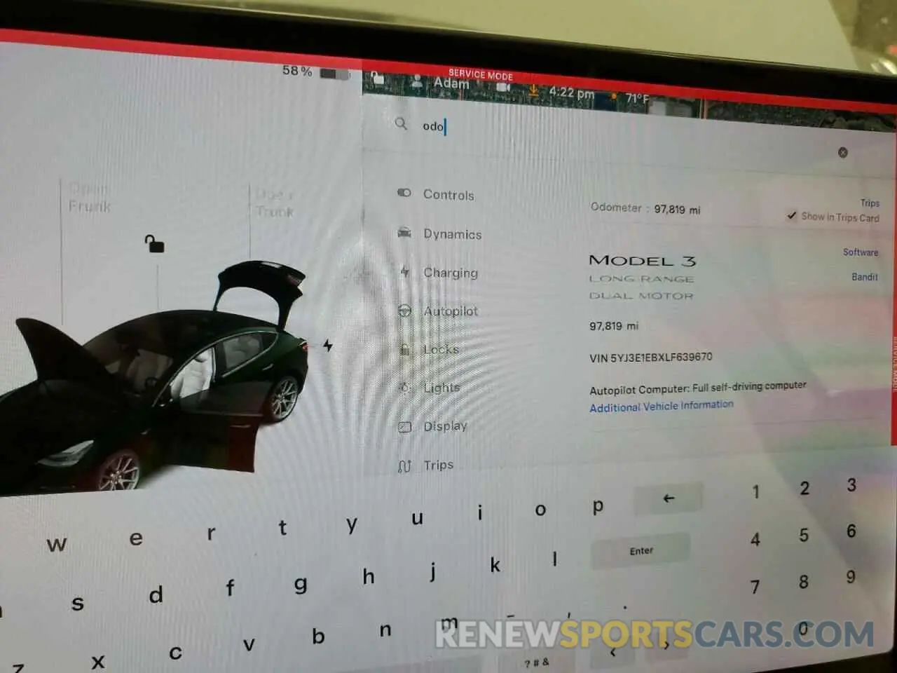 9 Photograph of a damaged car 5YJ3E1EBXLF639670 TESLA MODEL 3 2020