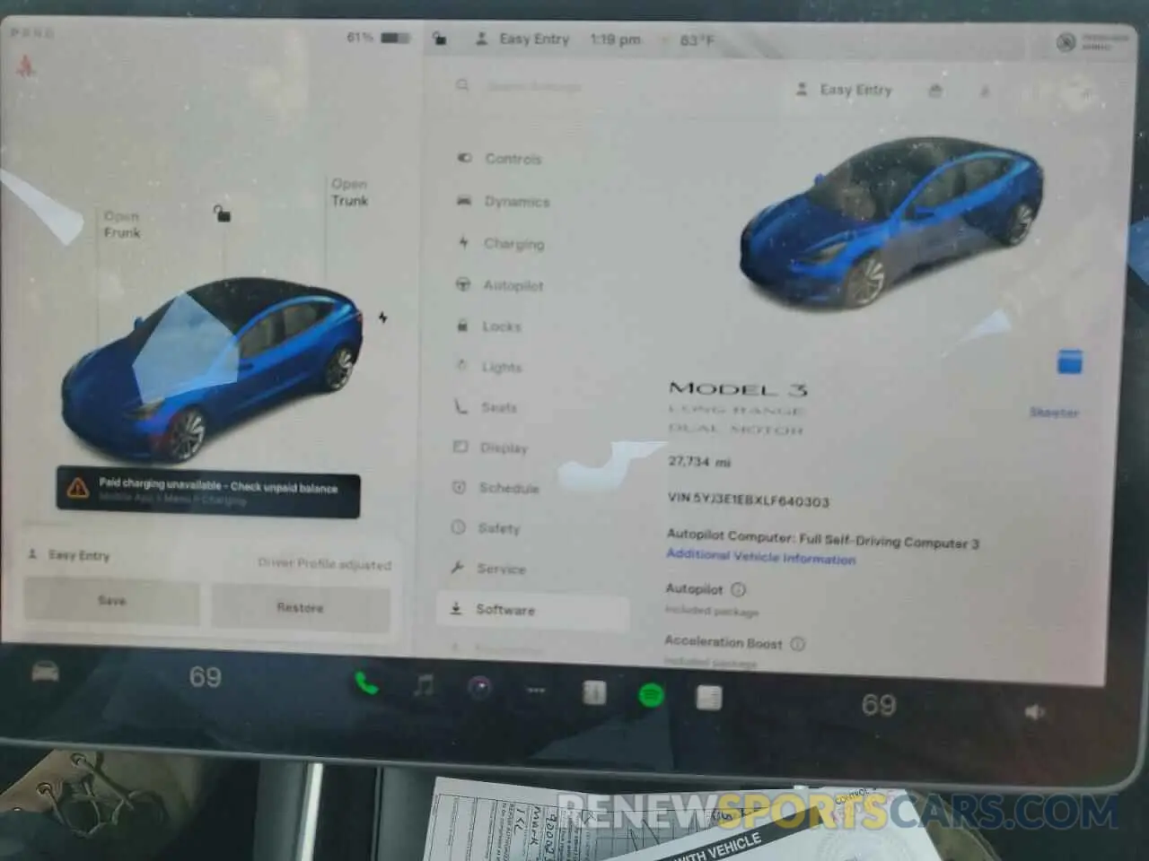 9 Photograph of a damaged car 5YJ3E1EBXLF640303 TESLA MODEL 3 2020