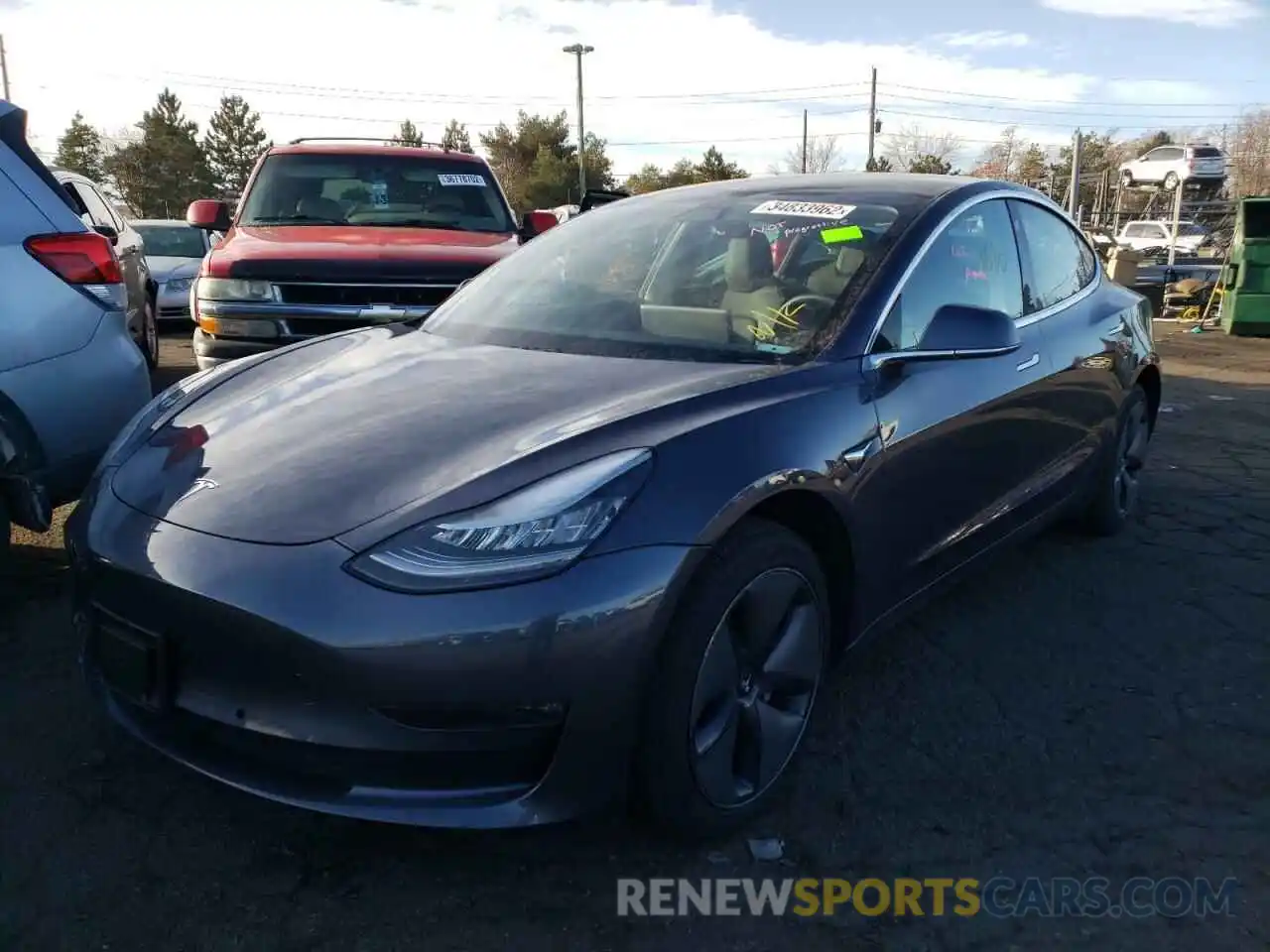 2 Photograph of a damaged car 5YJ3E1EBXLF649762 TESLA MODEL 3 2020