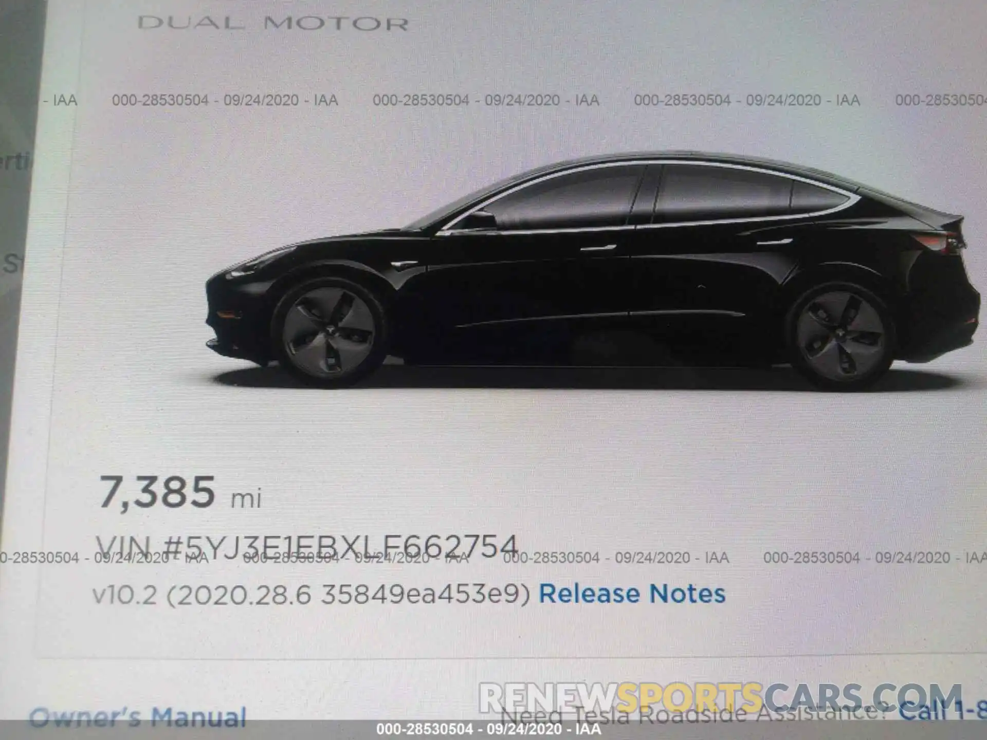 7 Photograph of a damaged car 5YJ3E1EBXLF662754 TESLA MODEL 3 2020