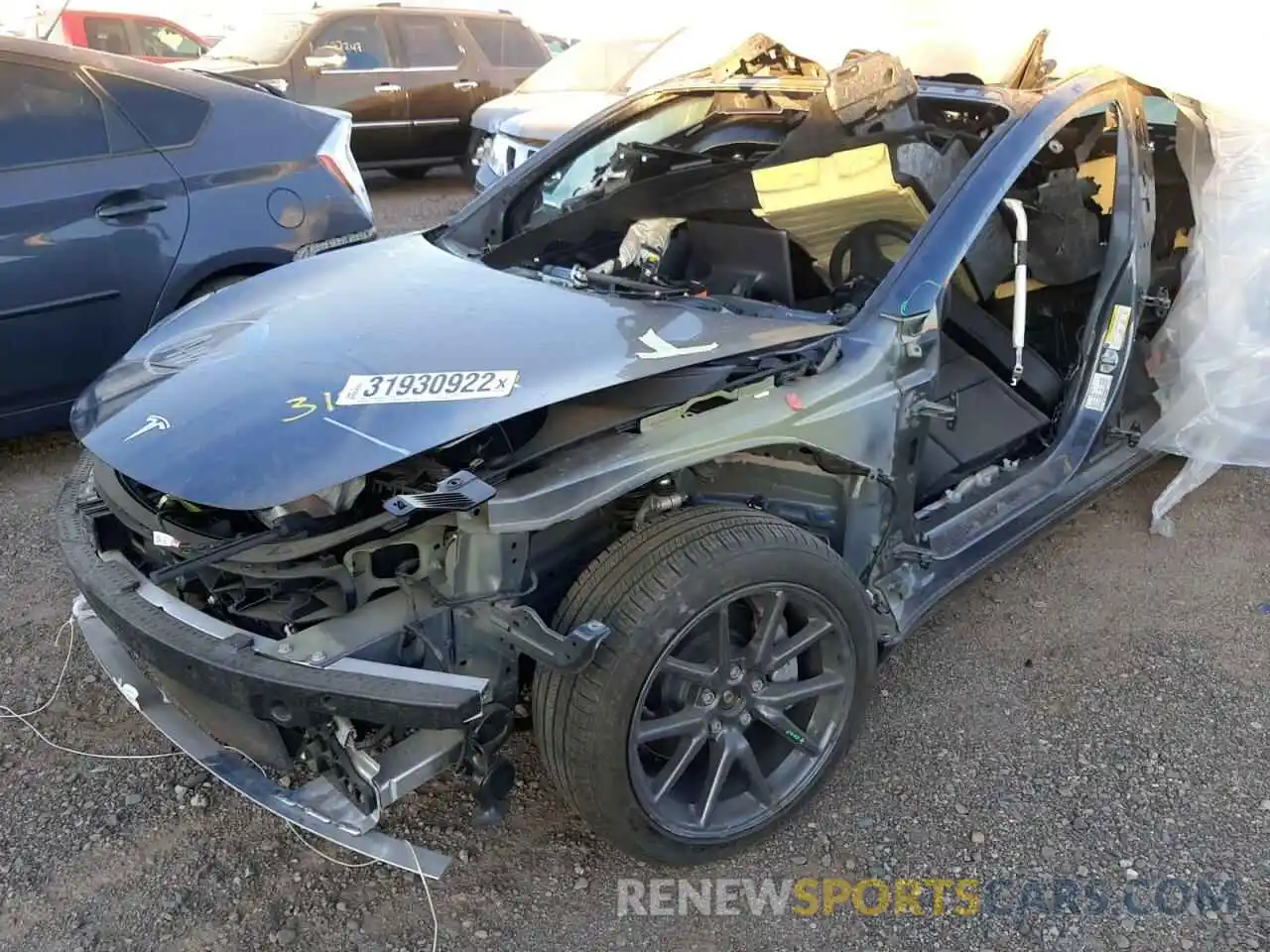 2 Photograph of a damaged car 5YJ3E1EBXLF663290 TESLA MODEL 3 2020