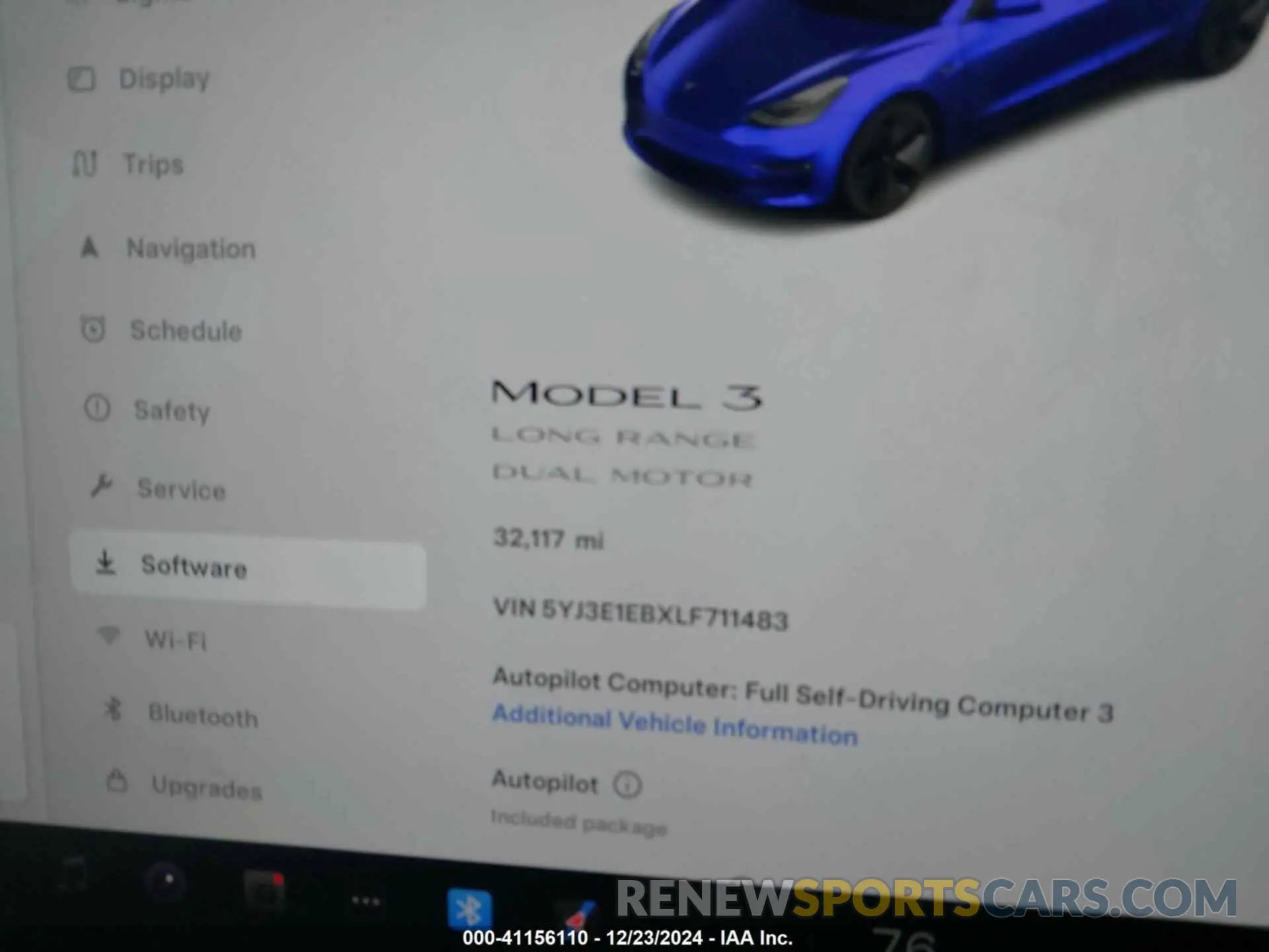 7 Photograph of a damaged car 5YJ3E1EBXLF711483 TESLA MODEL 3 2020
