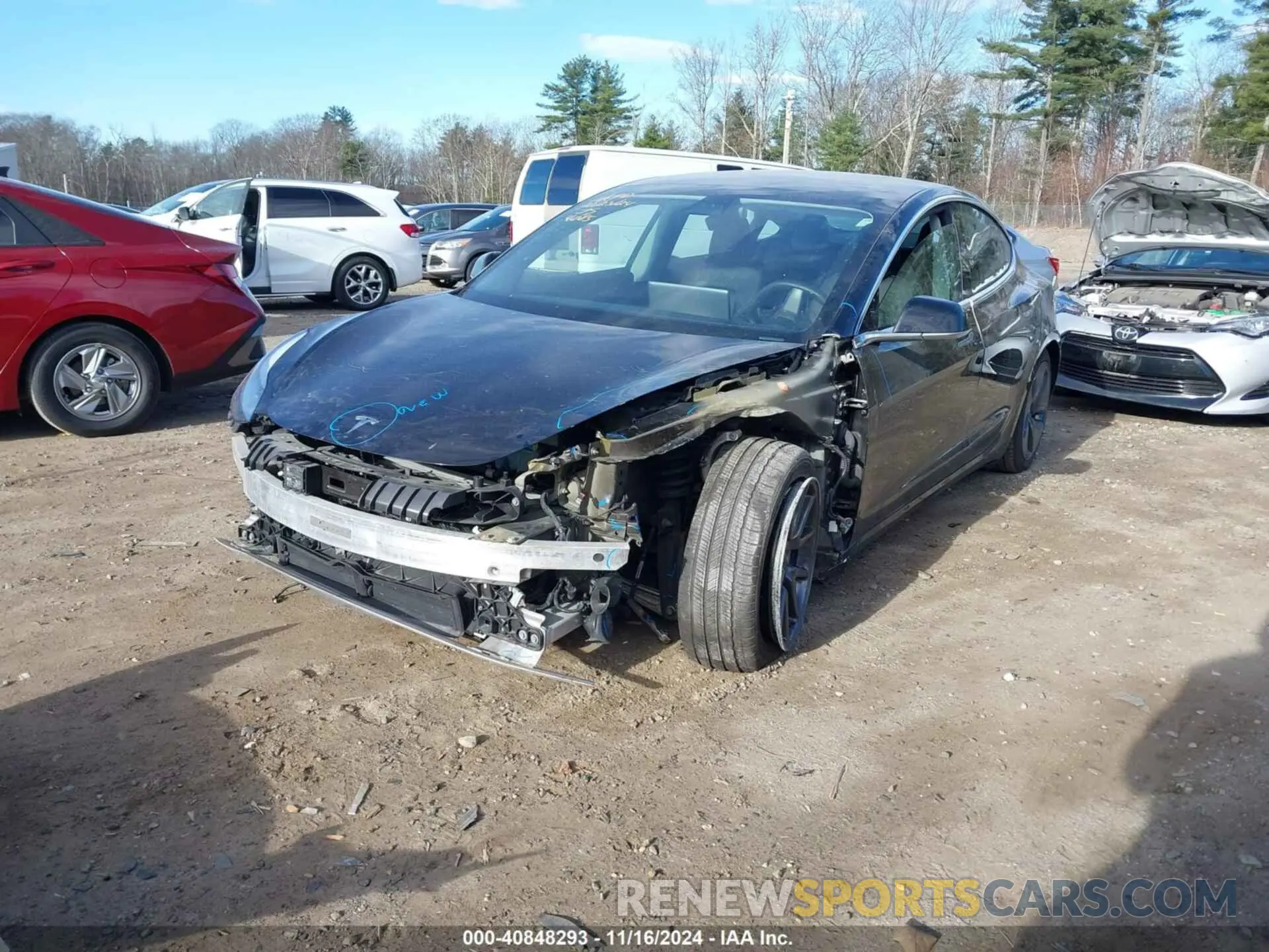 2 Photograph of a damaged car 5YJ3E1EBXLF764085 TESLA MODEL 3 2020