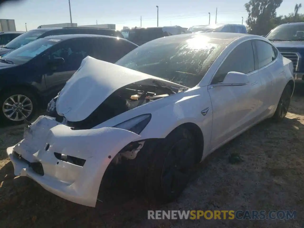 2 Photograph of a damaged car 5YJ3E1EBXLF795854 TESLA MODEL 3 2020