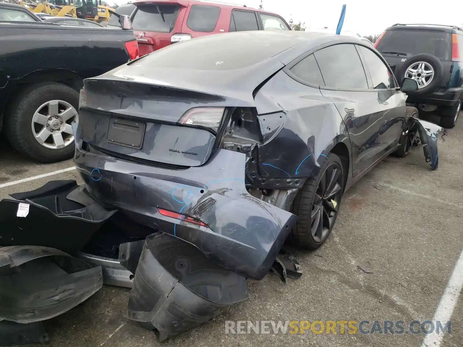 4 Photograph of a damaged car 5YJ3E1EC0LF642070 TESLA MODEL 3 2020