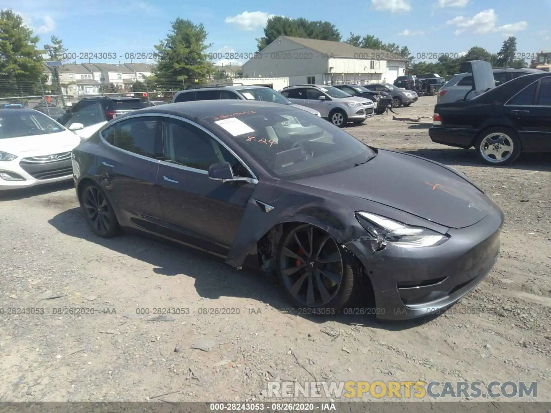 1 Photograph of a damaged car 5YJ3E1EC1LF736166 TESLA MODEL 3 2020