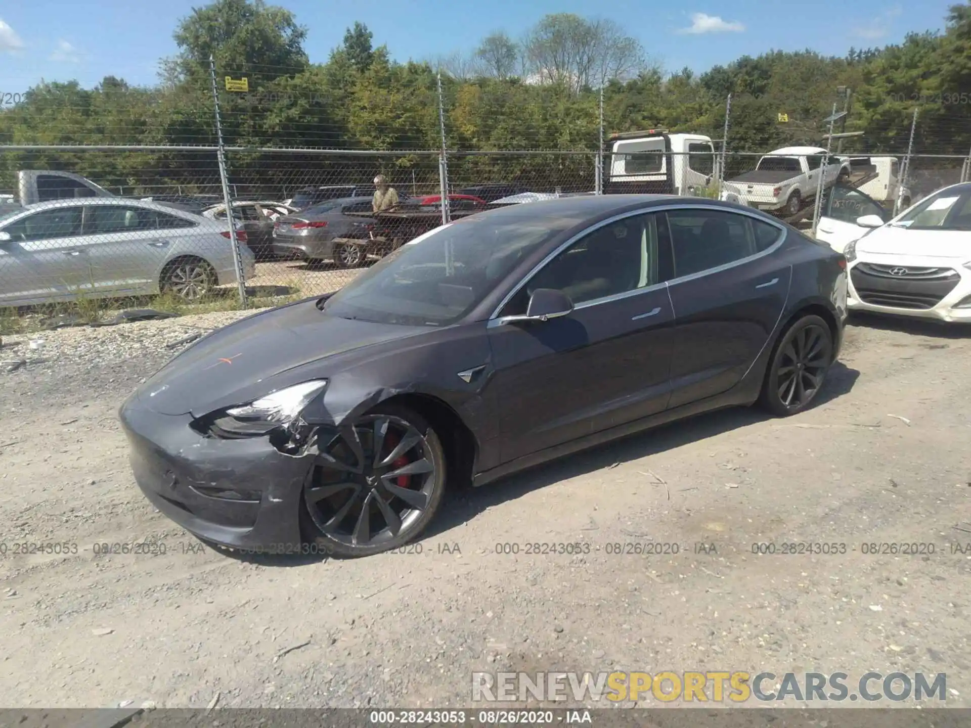 2 Photograph of a damaged car 5YJ3E1EC1LF736166 TESLA MODEL 3 2020