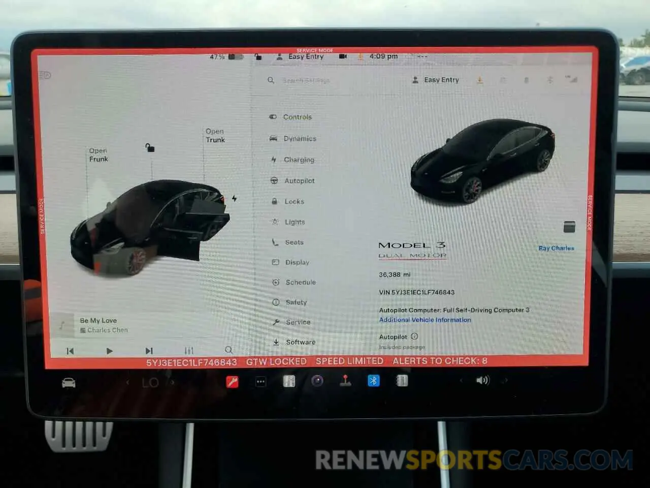 9 Photograph of a damaged car 5YJ3E1EC1LF746843 TESLA MODEL 3 2020