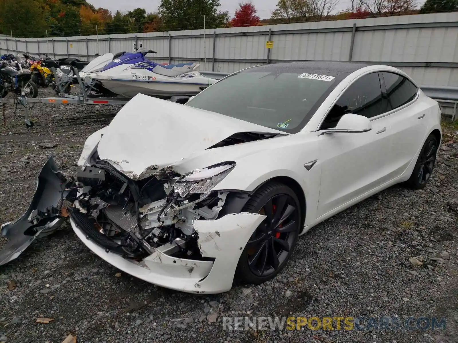 2 Photograph of a damaged car 5YJ3E1EC1LF796268 TESLA MODEL 3 2020