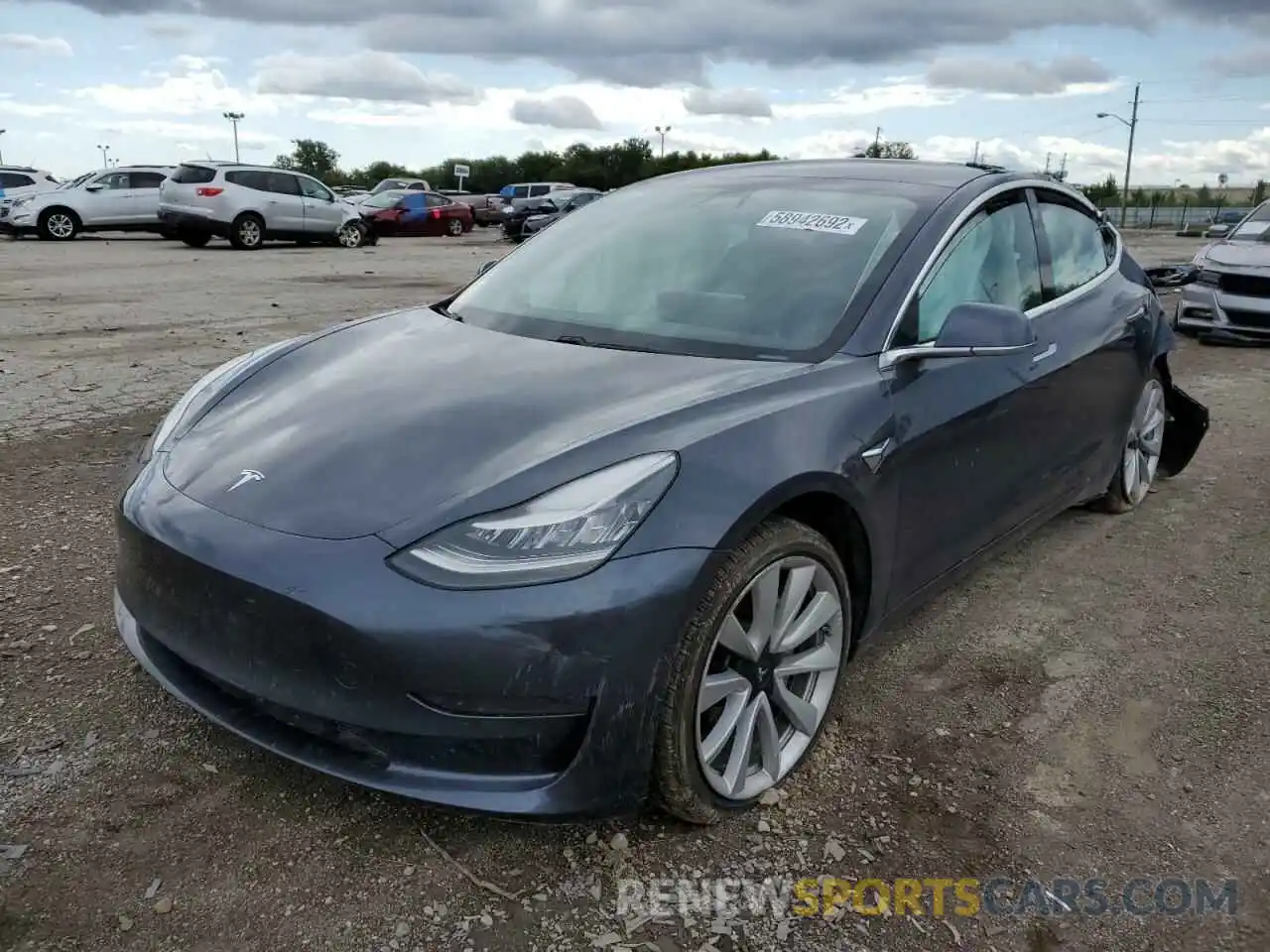 2 Photograph of a damaged car 5YJ3E1EC2LF586701 TESLA MODEL 3 2020