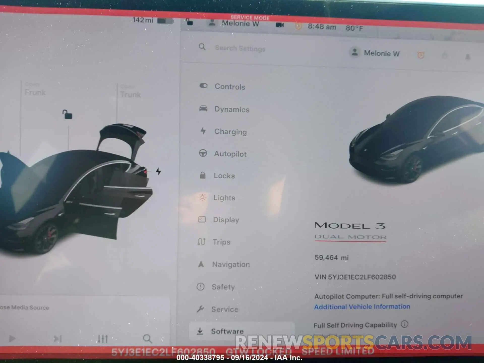 15 Photograph of a damaged car 5YJ3E1EC2LF602850 TESLA MODEL 3 2020