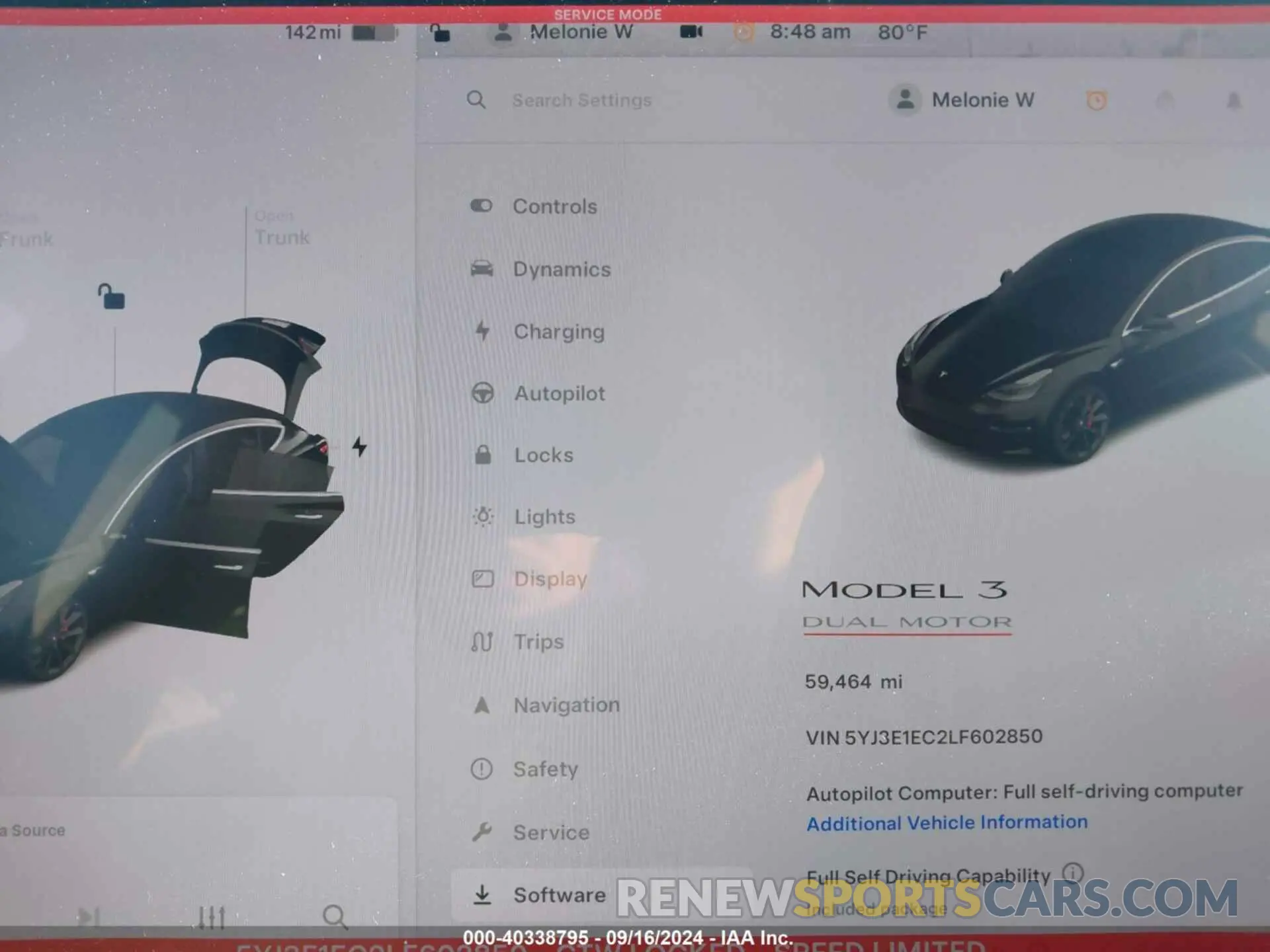 7 Photograph of a damaged car 5YJ3E1EC2LF602850 TESLA MODEL 3 2020