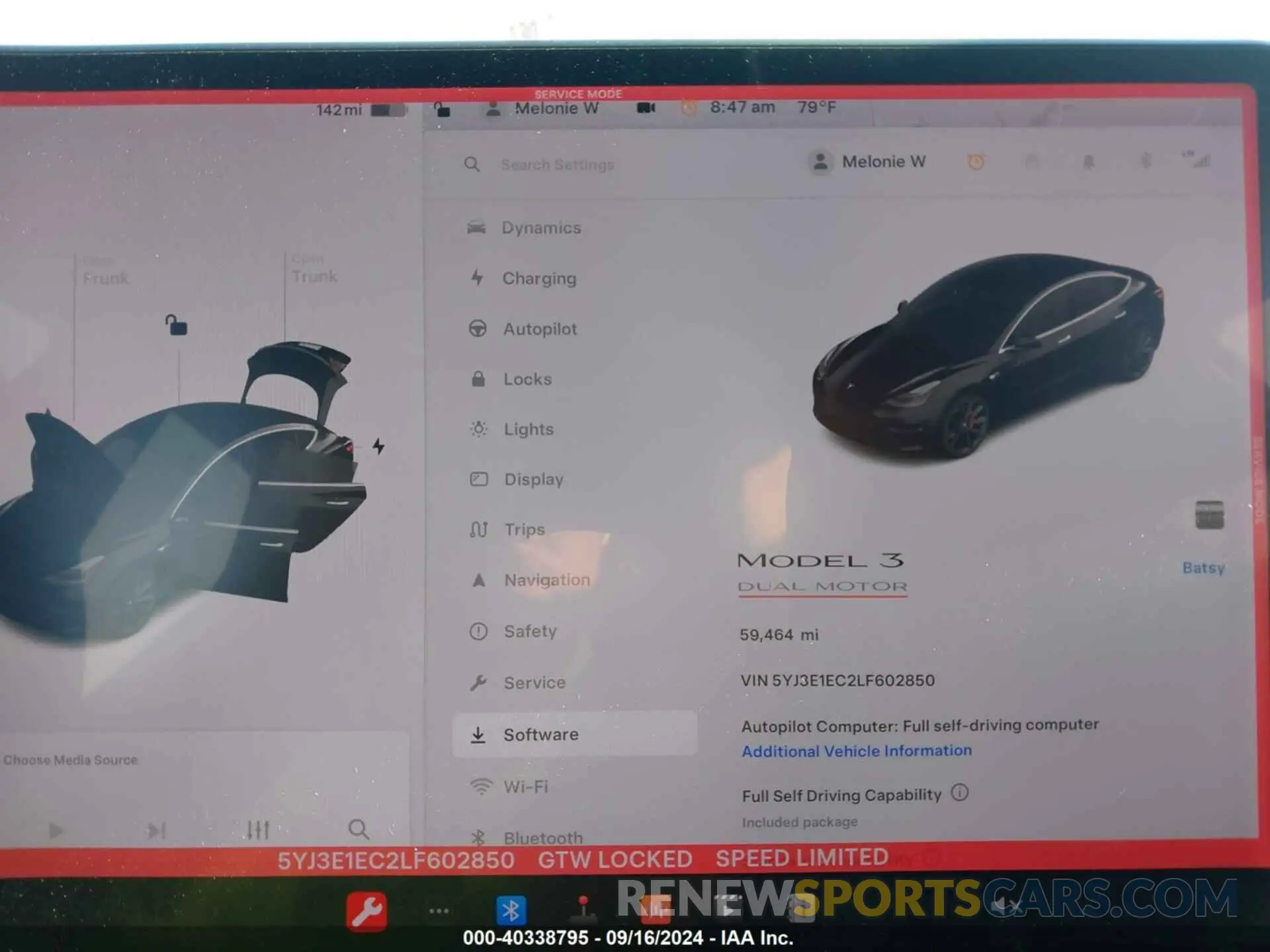 9 Photograph of a damaged car 5YJ3E1EC2LF602850 TESLA MODEL 3 2020