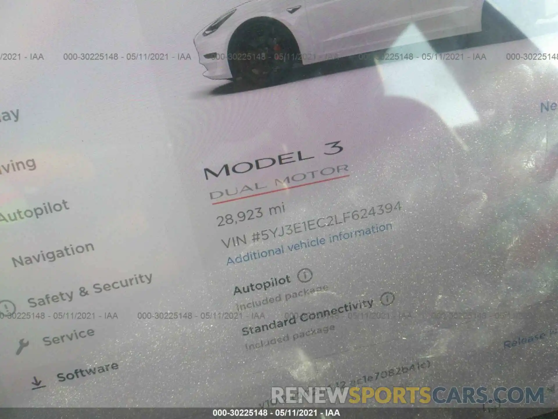 7 Photograph of a damaged car 5YJ3E1EC2LF624394 TESLA MODEL 3 2020