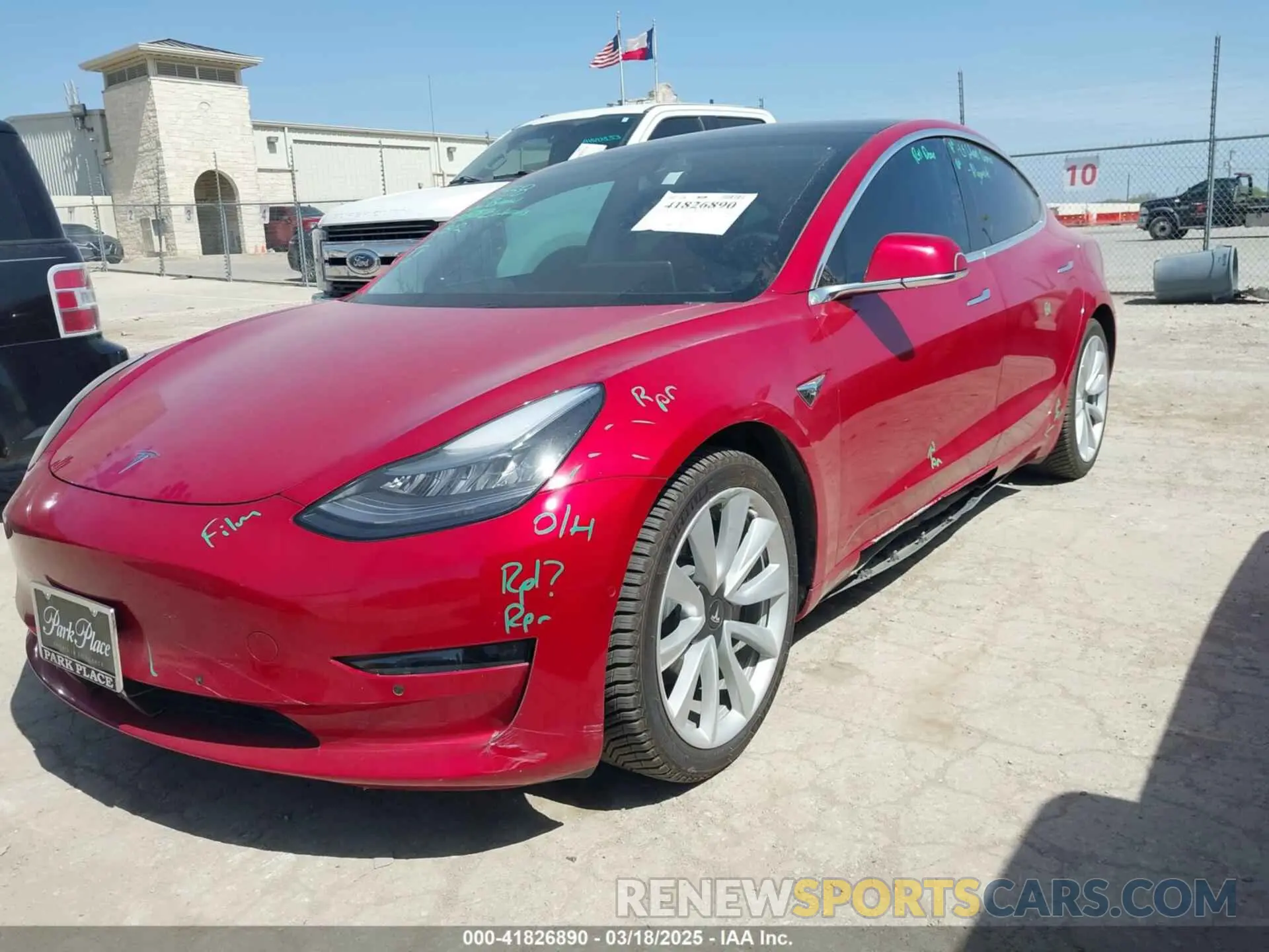2 Photograph of a damaged car 5YJ3E1EC2LF647223 TESLA MODEL 3 2020
