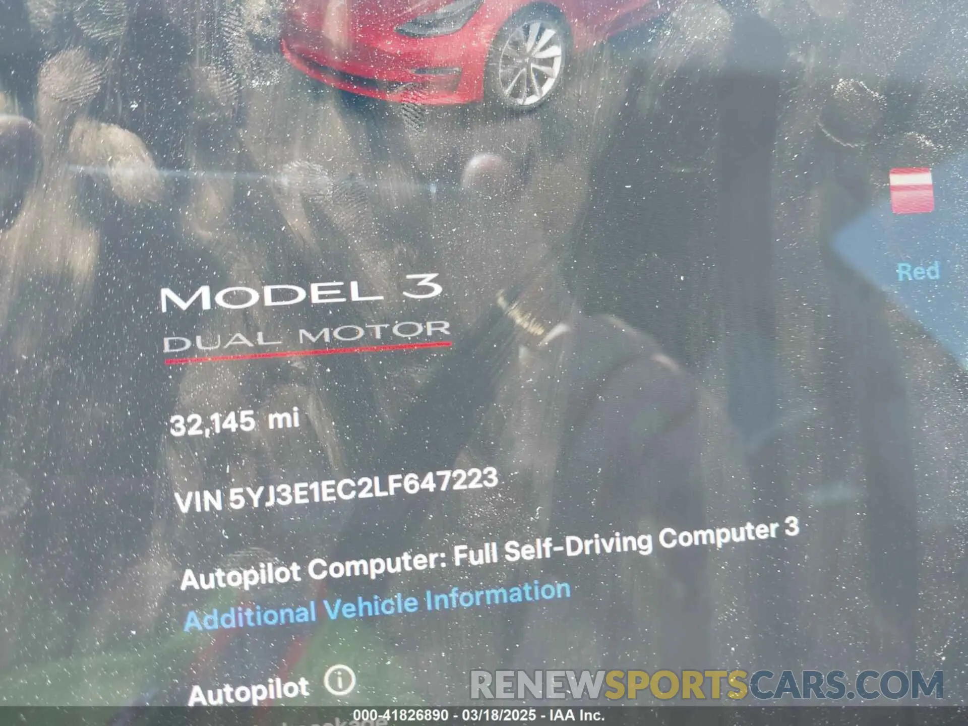 7 Photograph of a damaged car 5YJ3E1EC2LF647223 TESLA MODEL 3 2020