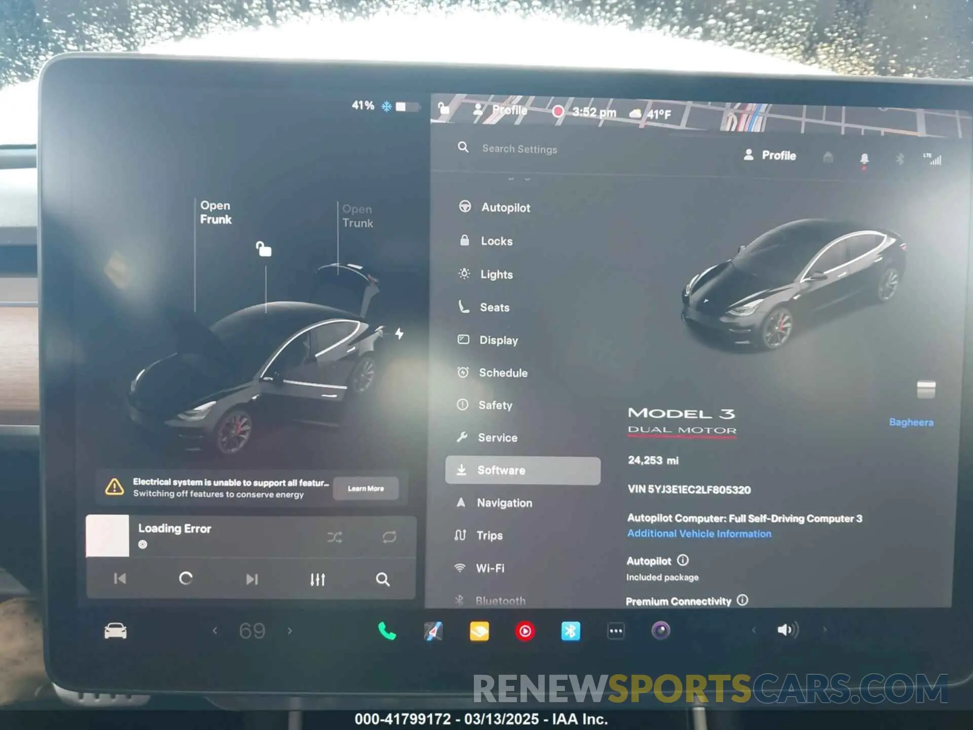 7 Photograph of a damaged car 5YJ3E1EC2LF805320 TESLA MODEL 3 2020