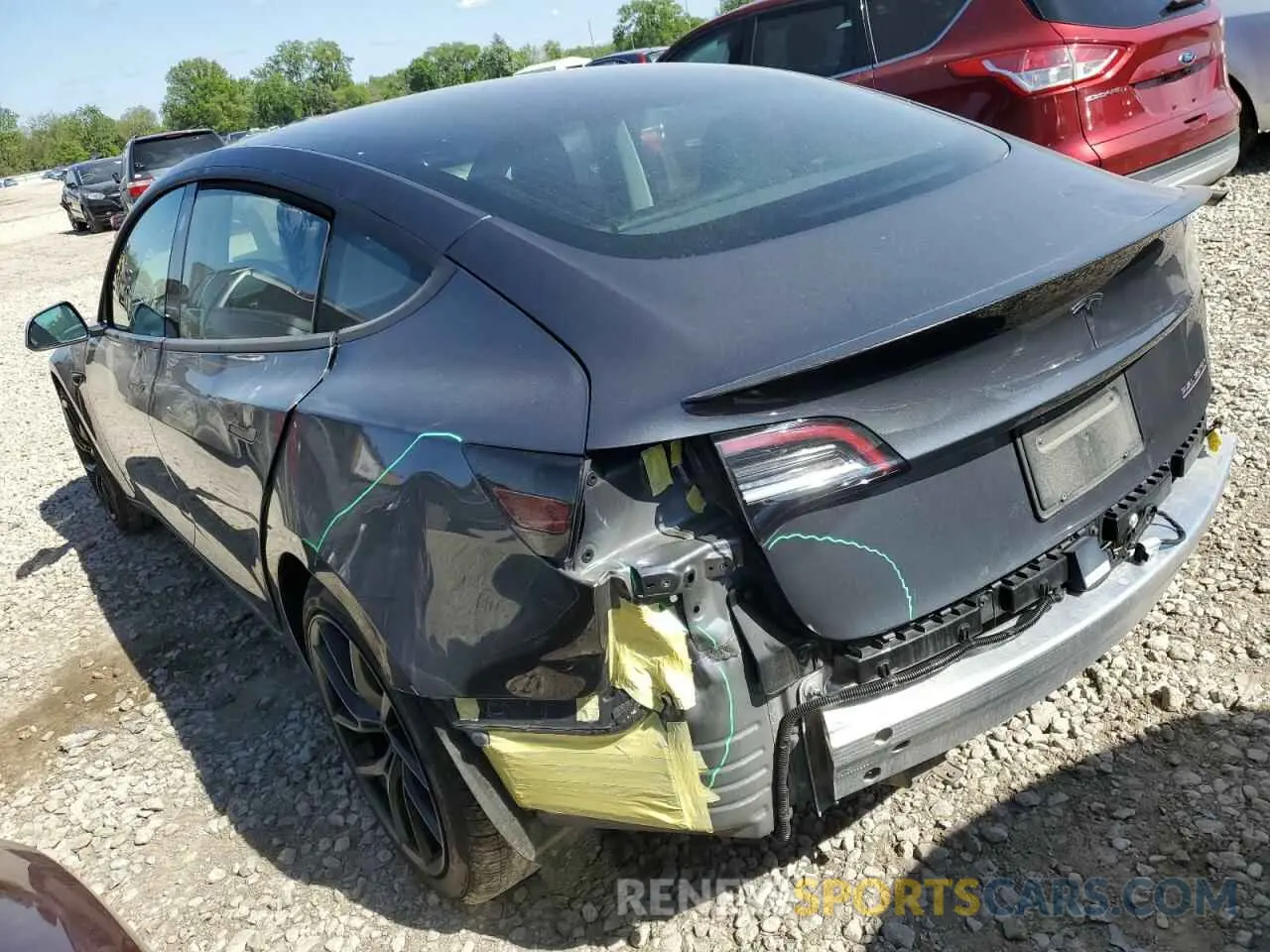 2 Photograph of a damaged car 5YJ3E1EC3LF646940 TESLA MODEL 3 2020