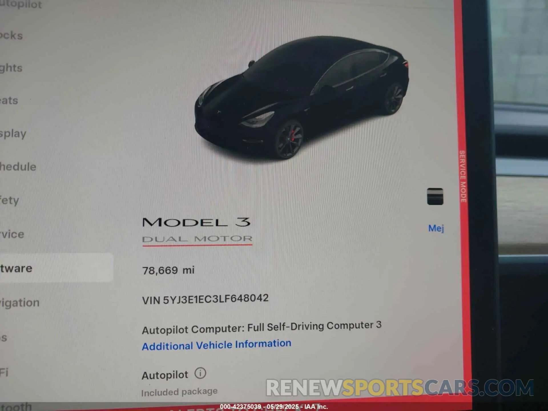 7 Photograph of a damaged car 5YJ3E1EC3LF648042 TESLA MODEL 3 2020