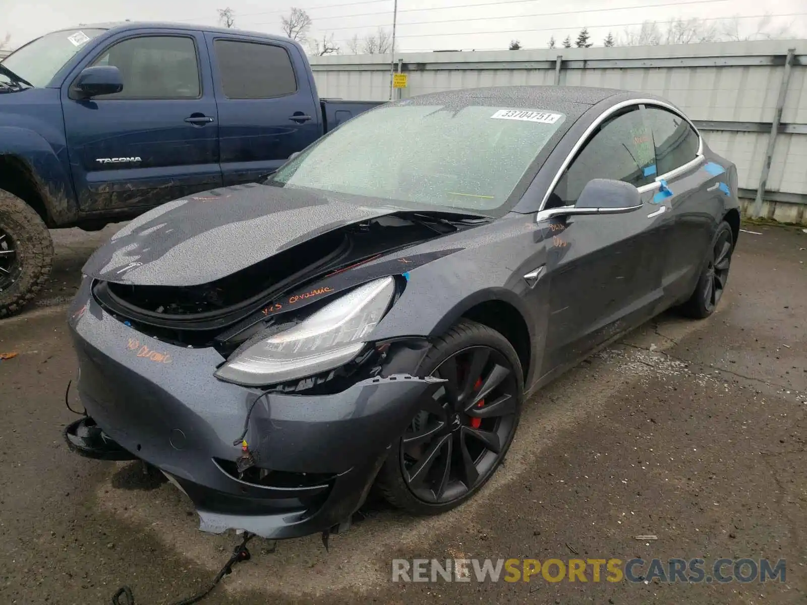 2 Photograph of a damaged car 5YJ3E1EC3LF805357 TESLA MODEL 3 2020