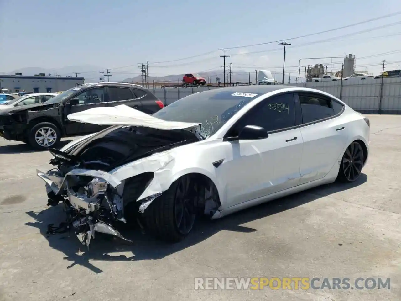 2 Photograph of a damaged car 5YJ3E1EC3LF805519 TESLA MODEL 3 2020