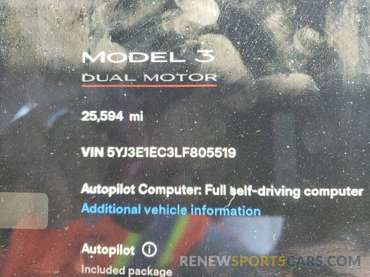 8 Photograph of a damaged car 5YJ3E1EC3LF805519 TESLA MODEL 3 2020