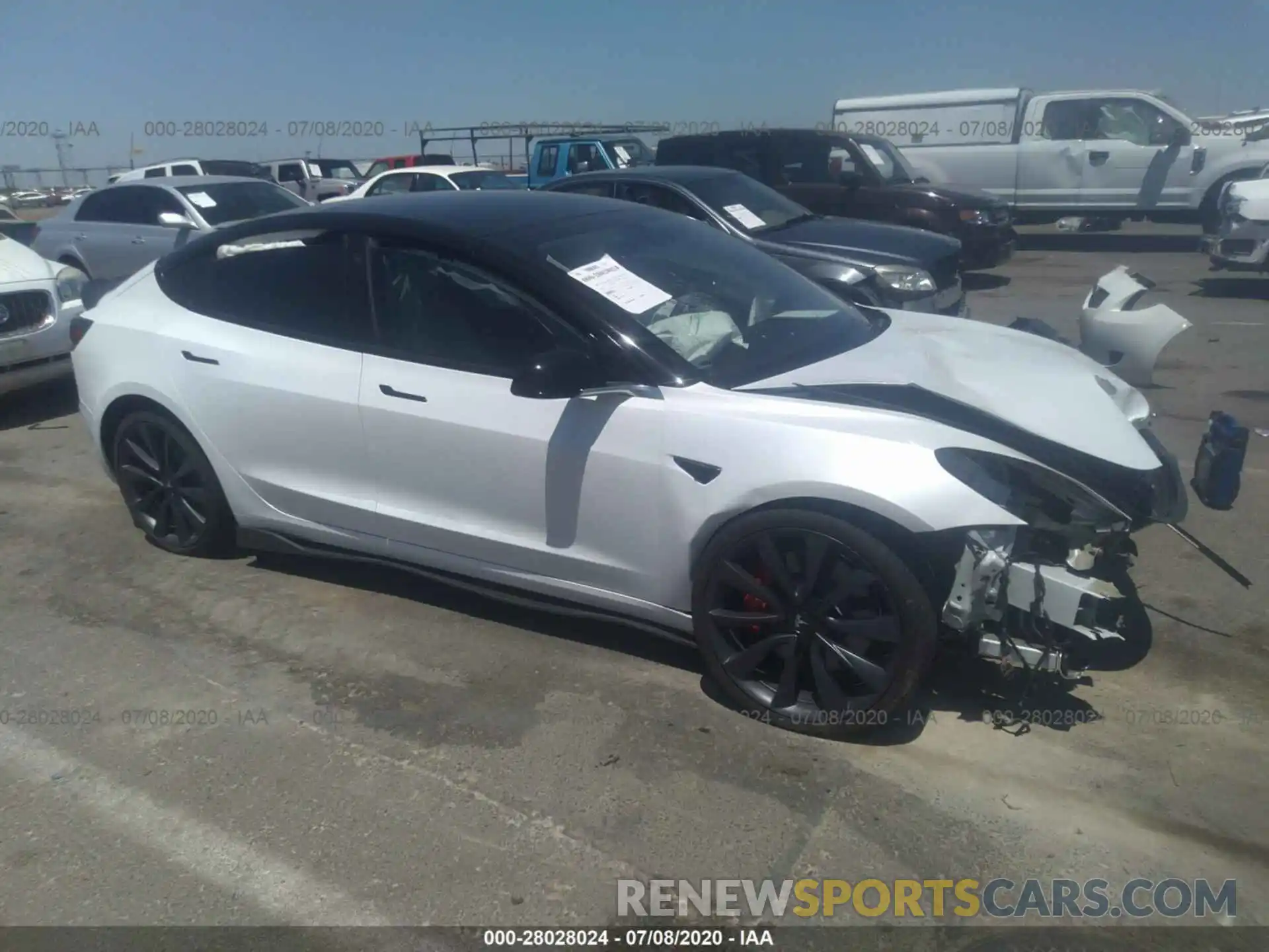 1 Photograph of a damaged car 5YJ3E1EC4LF625045 TESLA MODEL 3 2020