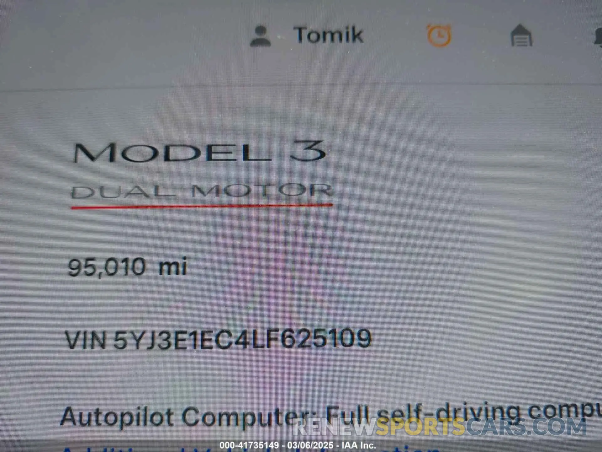 12 Photograph of a damaged car 5YJ3E1EC4LF625109 TESLA MODEL 3 2020