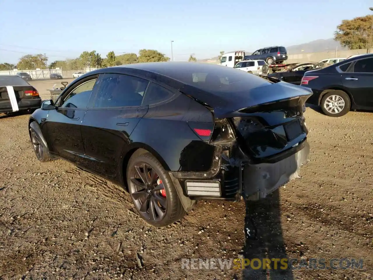 2 Photograph of a damaged car 5YJ3E1EC4LF805318 TESLA MODEL 3 2020