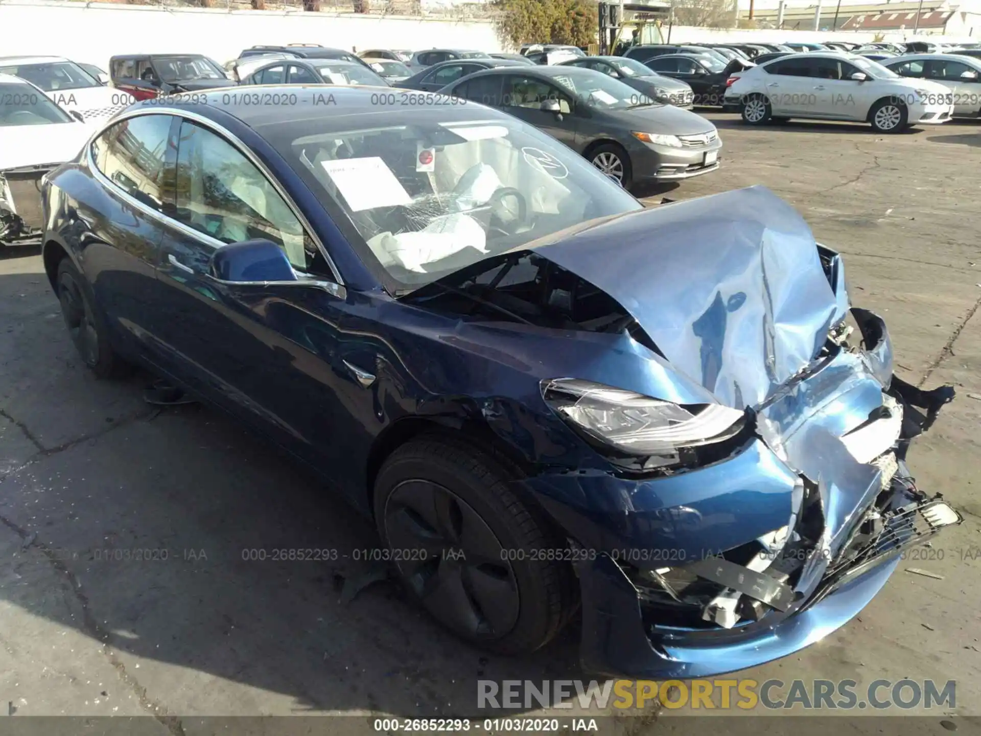 1 Photograph of a damaged car 5YJ3E1EC5LF602230 TESLA MODEL 3 2020