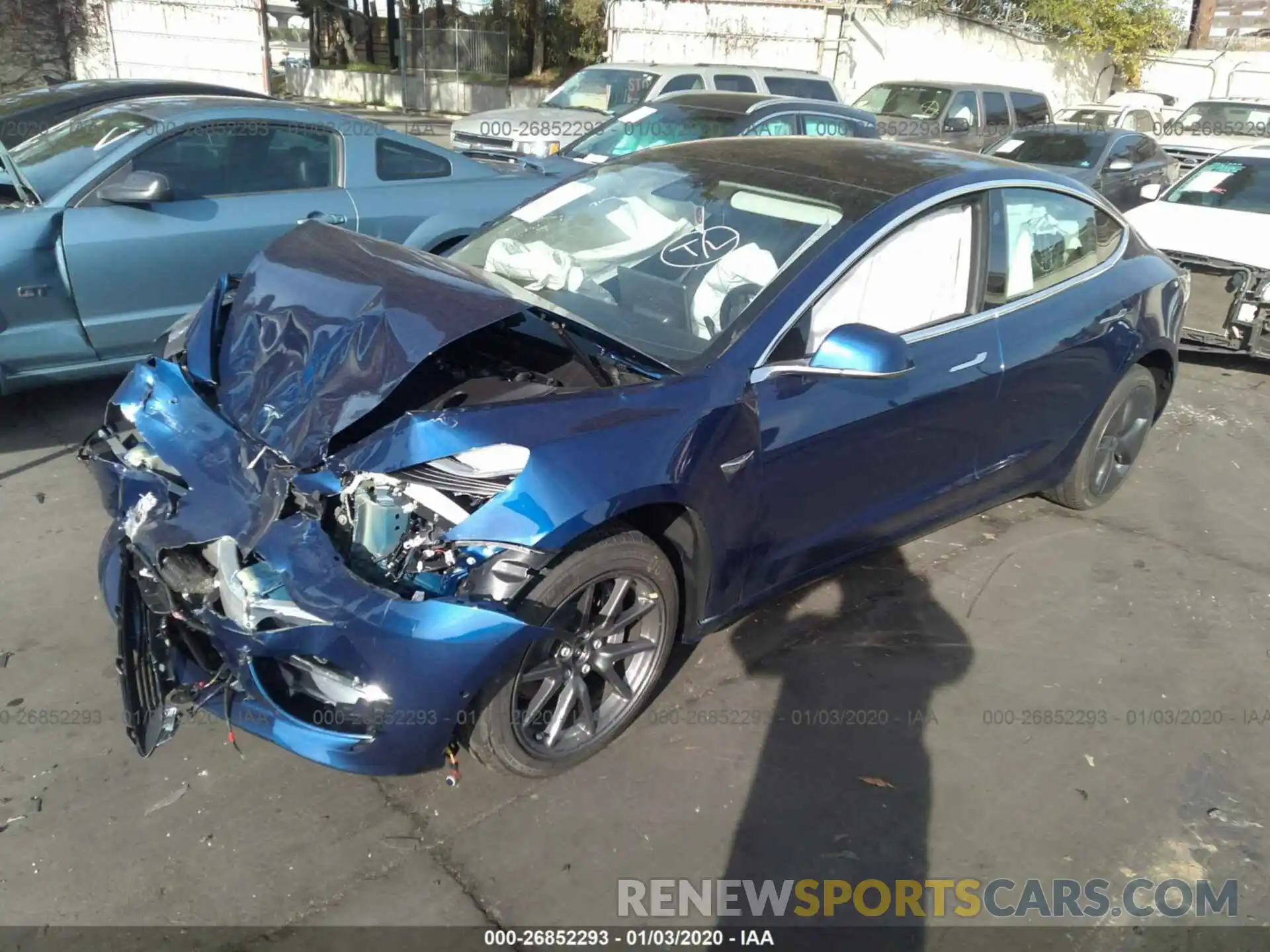 2 Photograph of a damaged car 5YJ3E1EC5LF602230 TESLA MODEL 3 2020