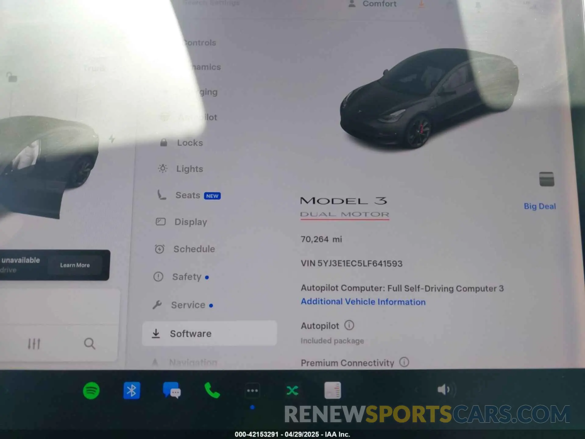 7 Photograph of a damaged car 5YJ3E1EC5LF641593 TESLA MODEL 3 2020