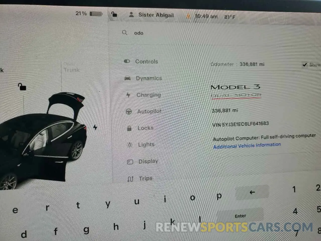 9 Photograph of a damaged car 5YJ3E1EC6LF641683 TESLA MODEL 3 2020