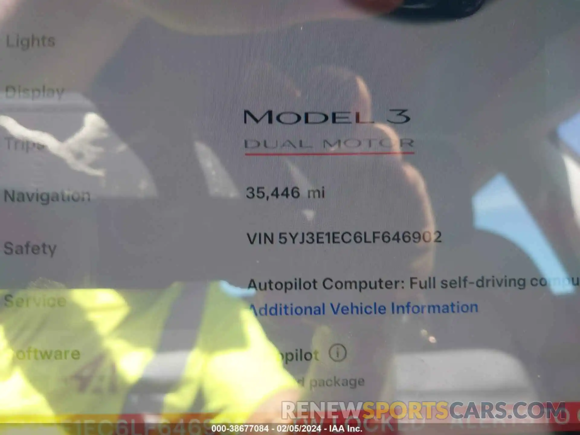 7 Photograph of a damaged car 5YJ3E1EC6LF646902 TESLA MODEL 3 2020