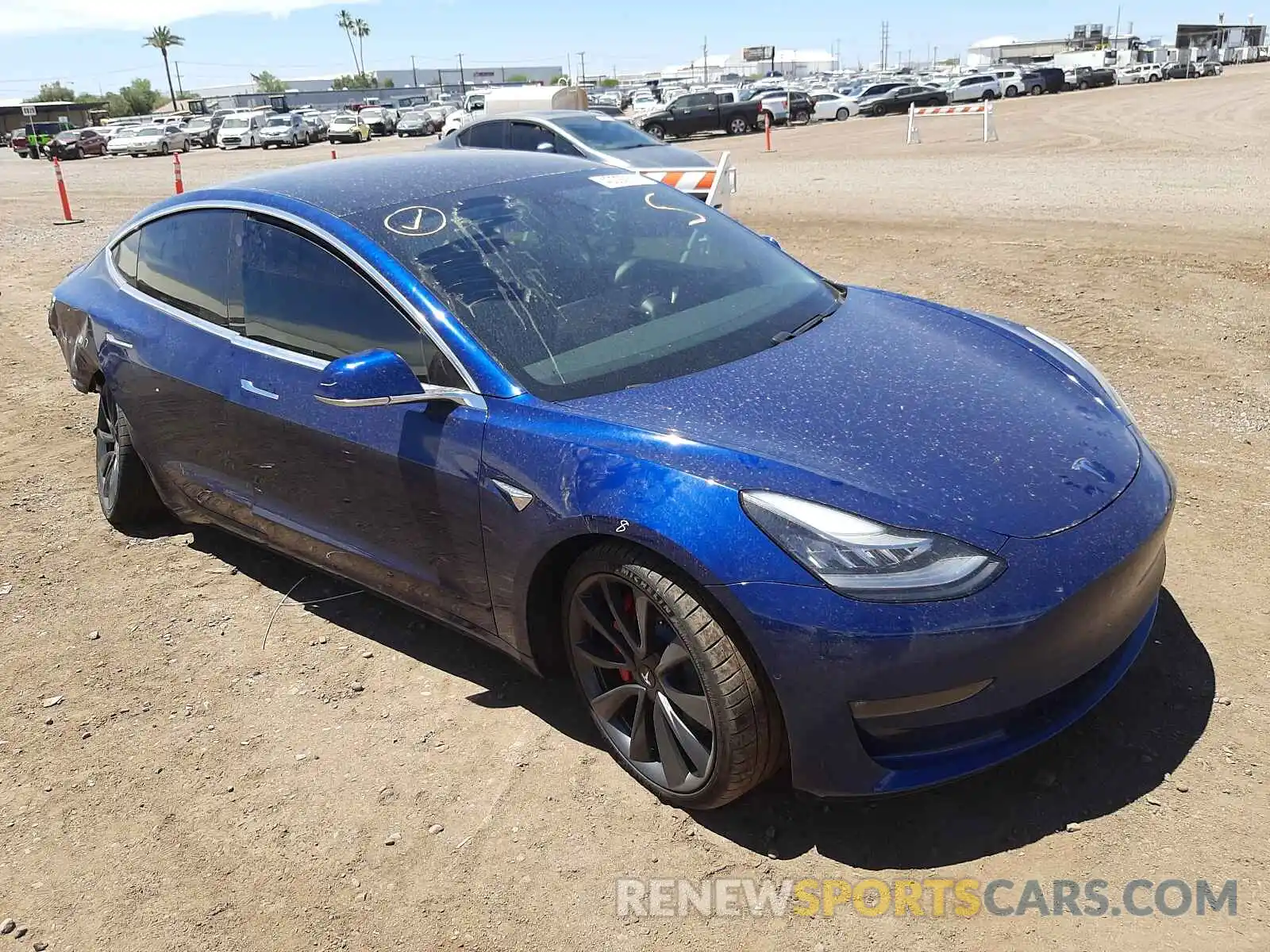 1 Photograph of a damaged car 5YJ3E1EC7LF603184 TESLA MODEL 3 2020