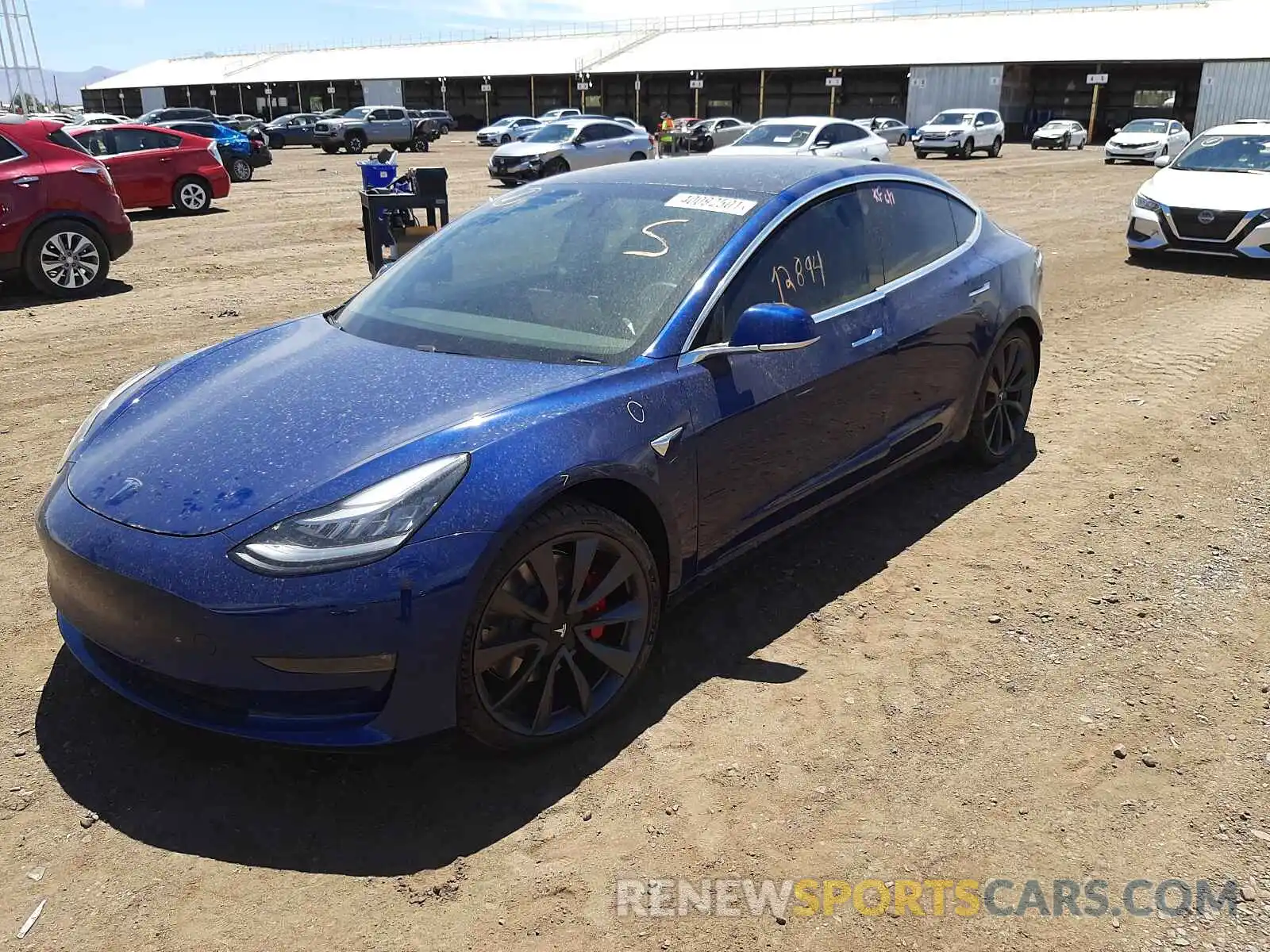 2 Photograph of a damaged car 5YJ3E1EC7LF603184 TESLA MODEL 3 2020