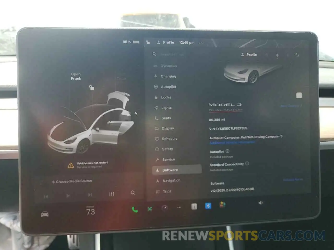 9 Photograph of a damaged car 5YJ3E1EC7LF627355 TESLA MODEL 3 2020