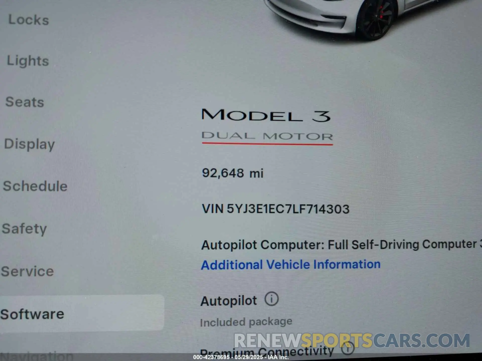 15 Photograph of a damaged car 5YJ3E1EC7LF714303 TESLA MODEL 3 2020