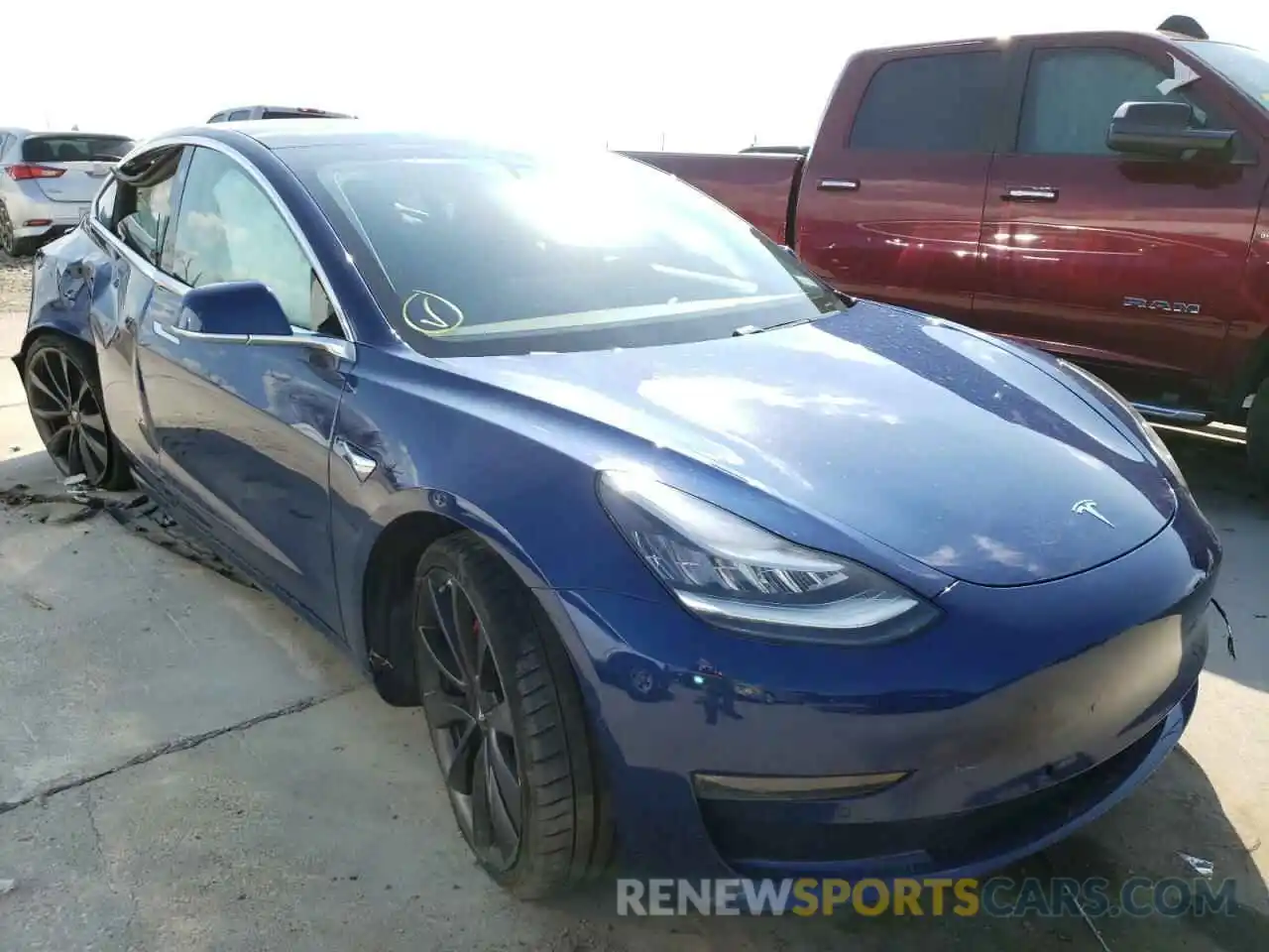 1 Photograph of a damaged car 5YJ3E1EC7LF722028 TESLA MODEL 3 2020