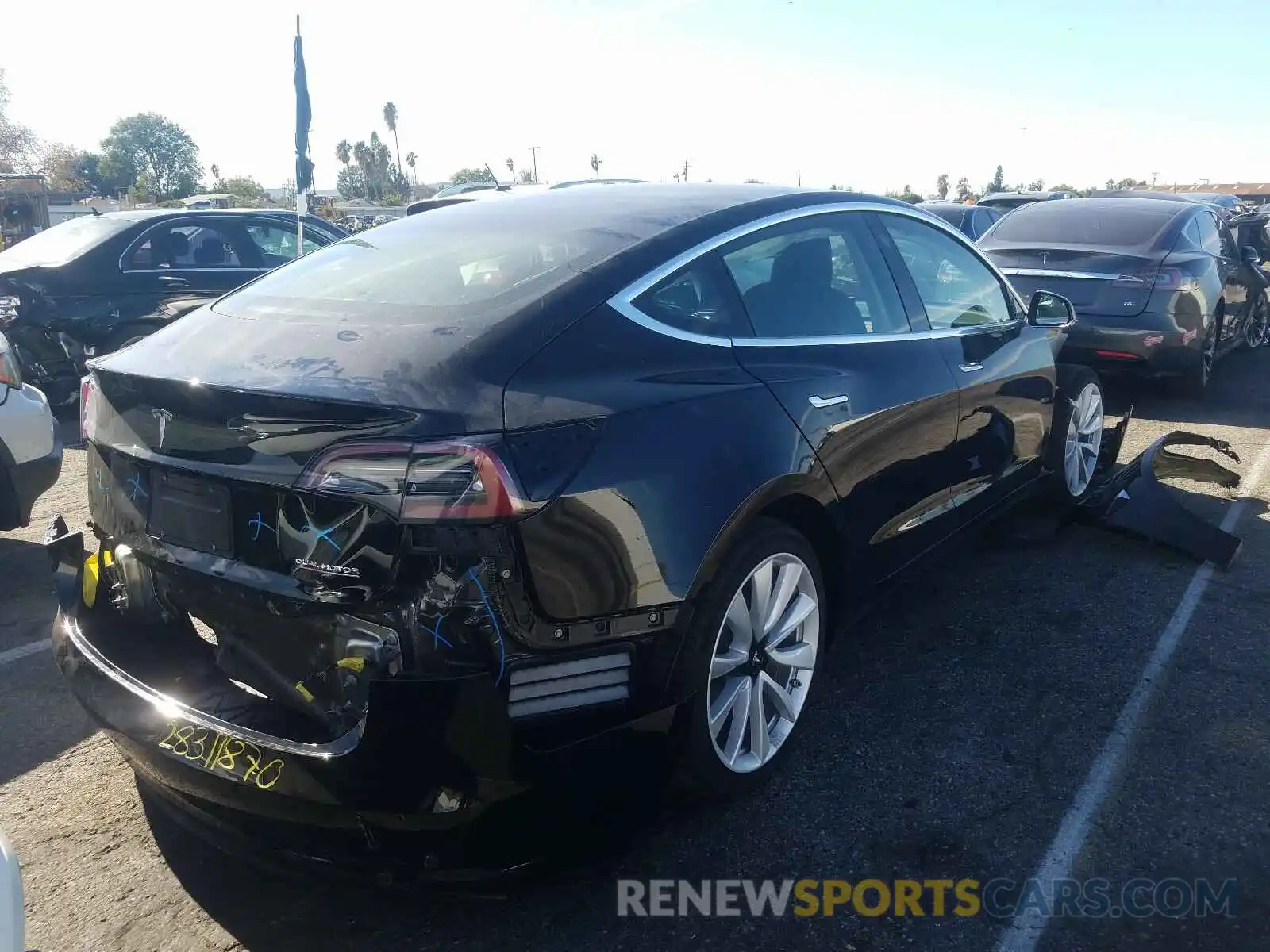 4 Photograph of a damaged car 5YJ3E1EC9LF627003 TESLA MODEL 3 2020