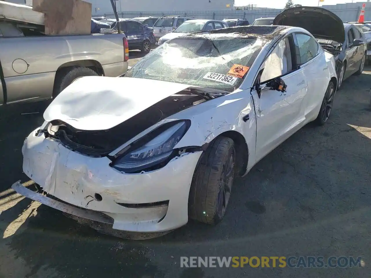 2 Photograph of a damaged car 5YJ3E1EC9LF719454 TESLA MODEL 3 2020