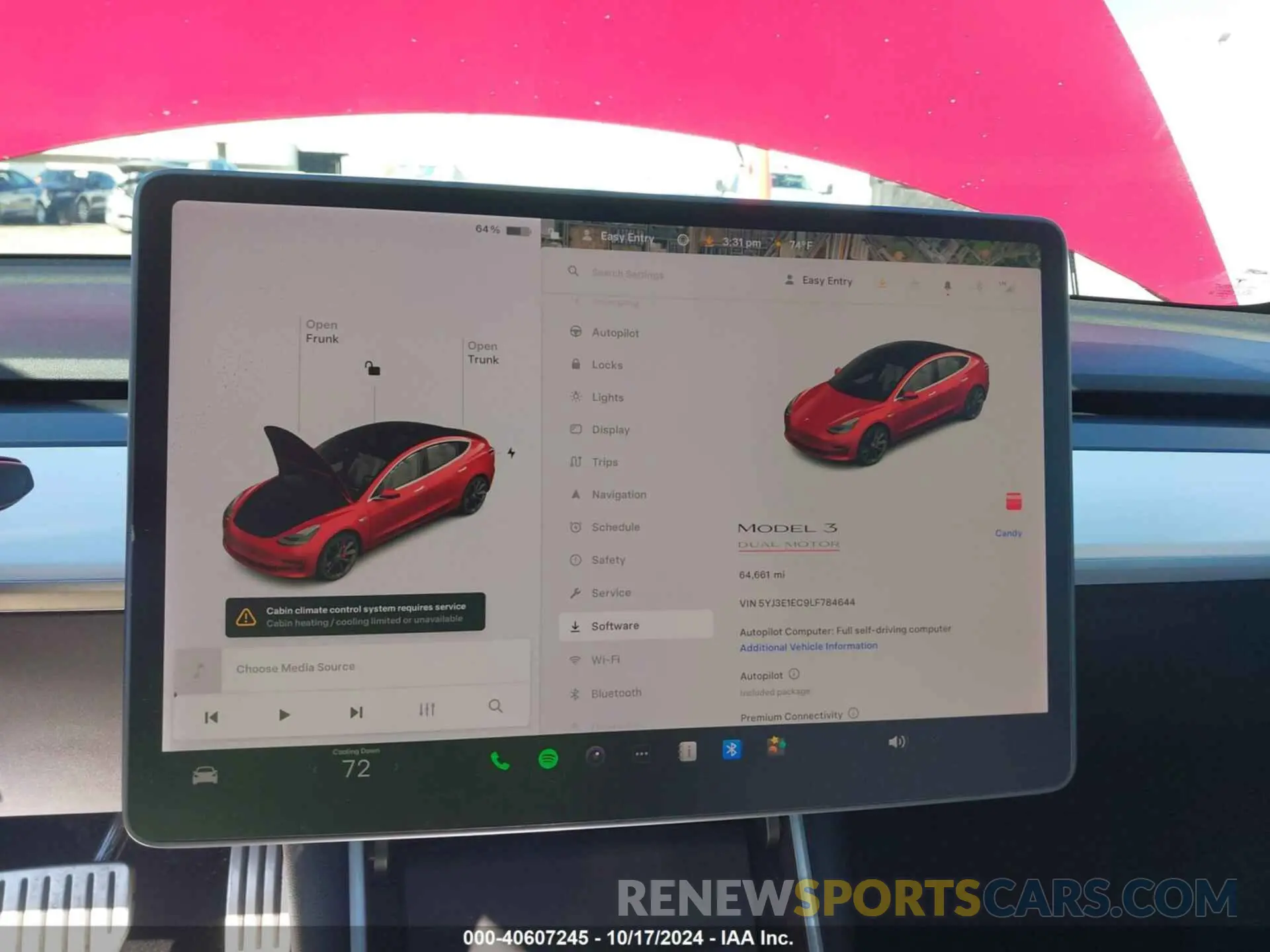 17 Photograph of a damaged car 5YJ3E1EC9LF784644 TESLA MODEL 3 2020